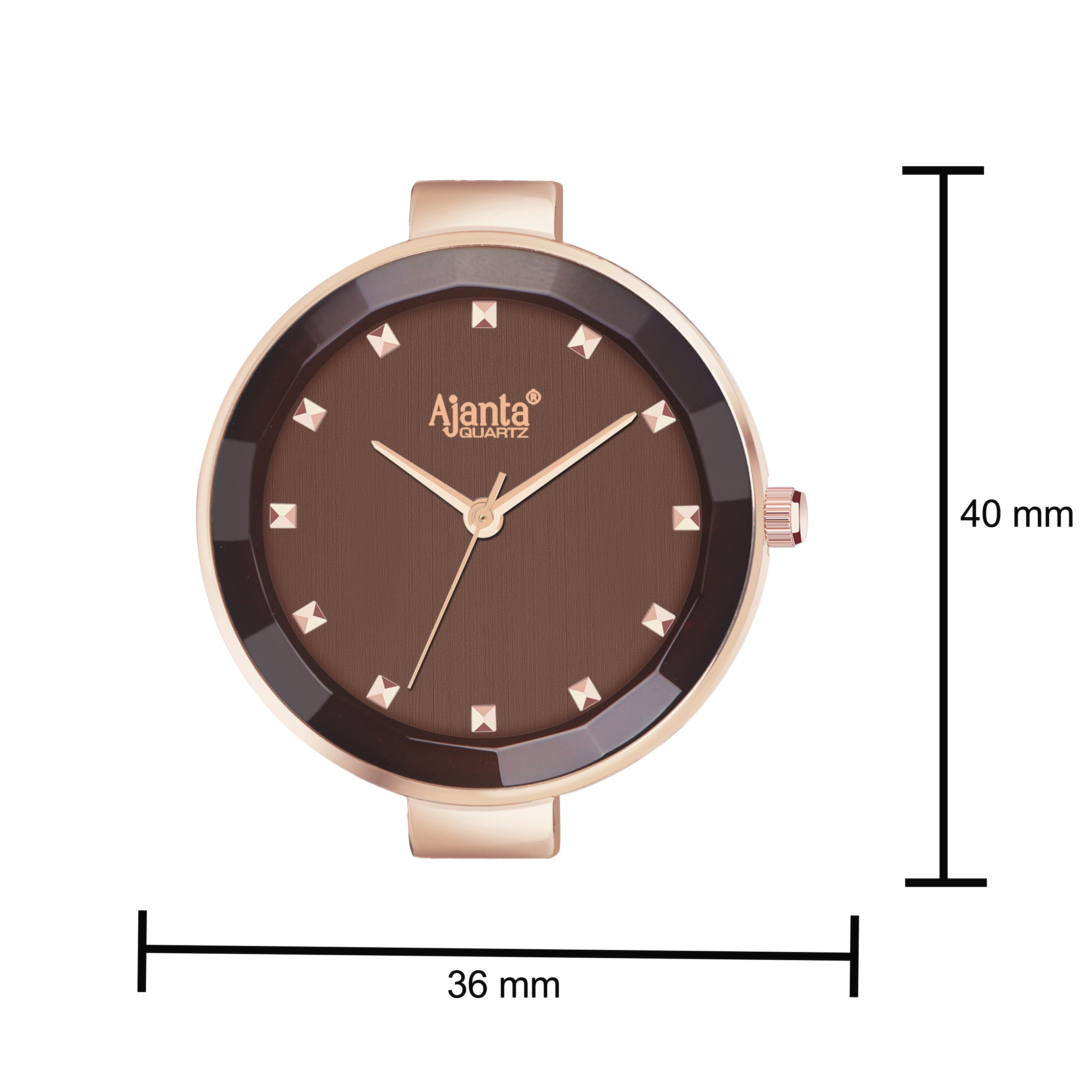 Flaire Brown Dial Rose Gold-Tone Case Brown Strap