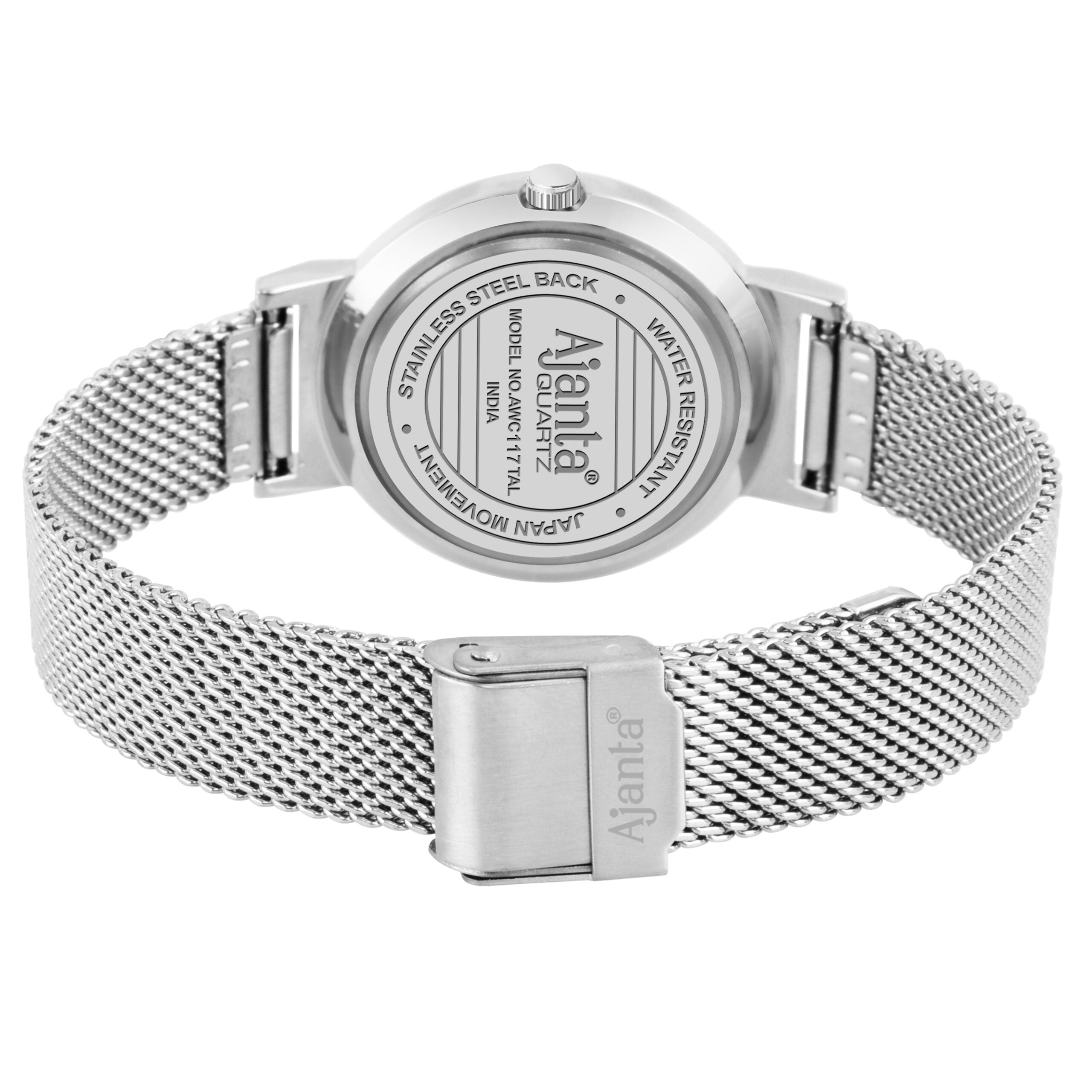 Ajanta Blue Dial Stainless Steel Strap Watch | AWC117ESL/3