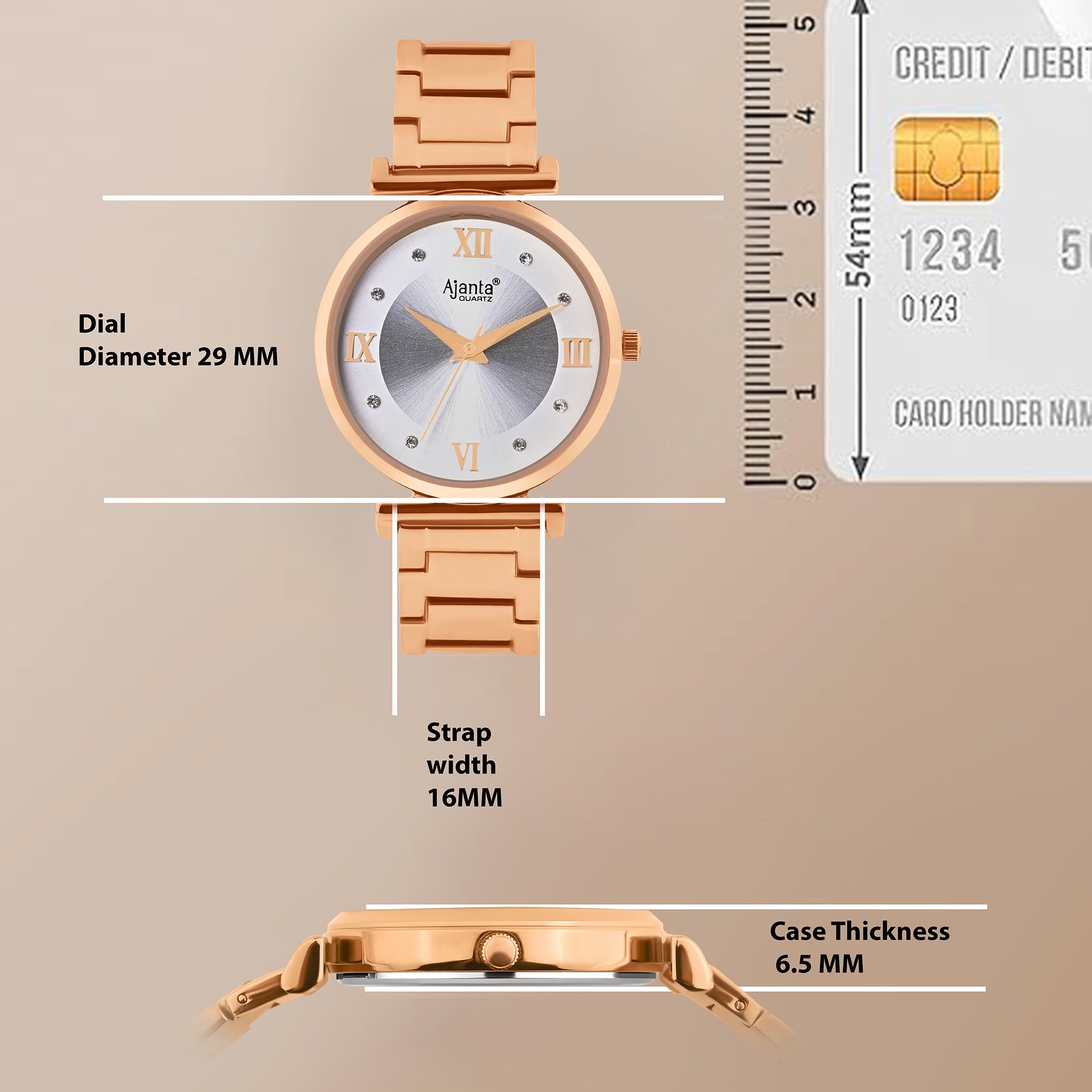 Ajanta Grey Dial Stainless Steel Strap Watch | AWC119ESL/3