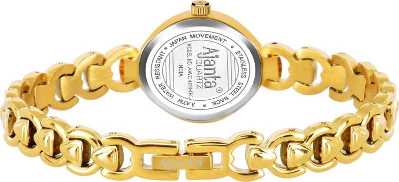 Ajanta Quartz Gold Women's Watch with Maroon  Dial  — Elegant Chain Strap, Stylish Ladies Wrist| AWC409/5