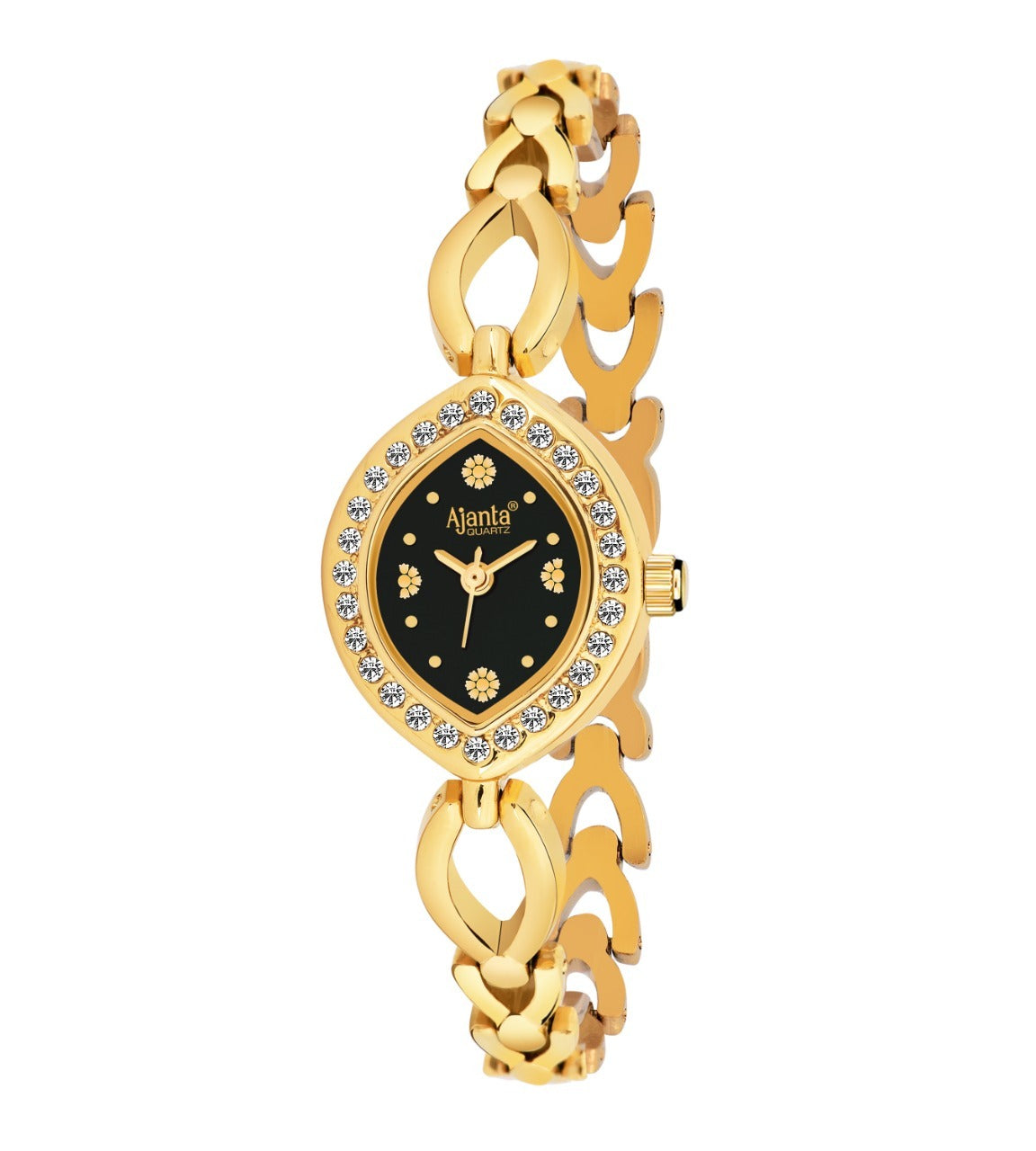 Ajanta Women’s Black Dial Strap Watch | AWC415/1