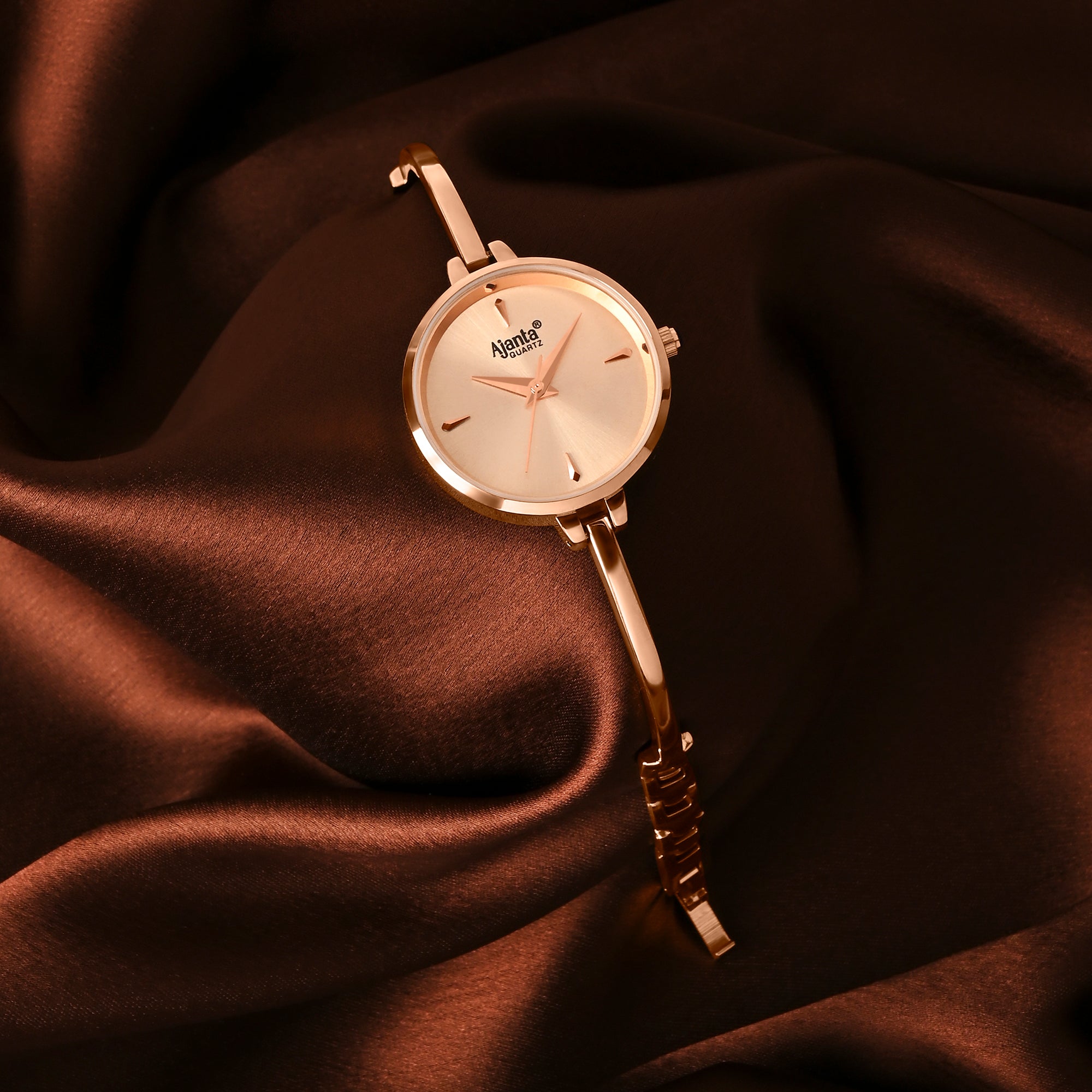 Ajanta Graceful Rosegold Dial Women’s Wrist Watch | AWC052PMSL/5