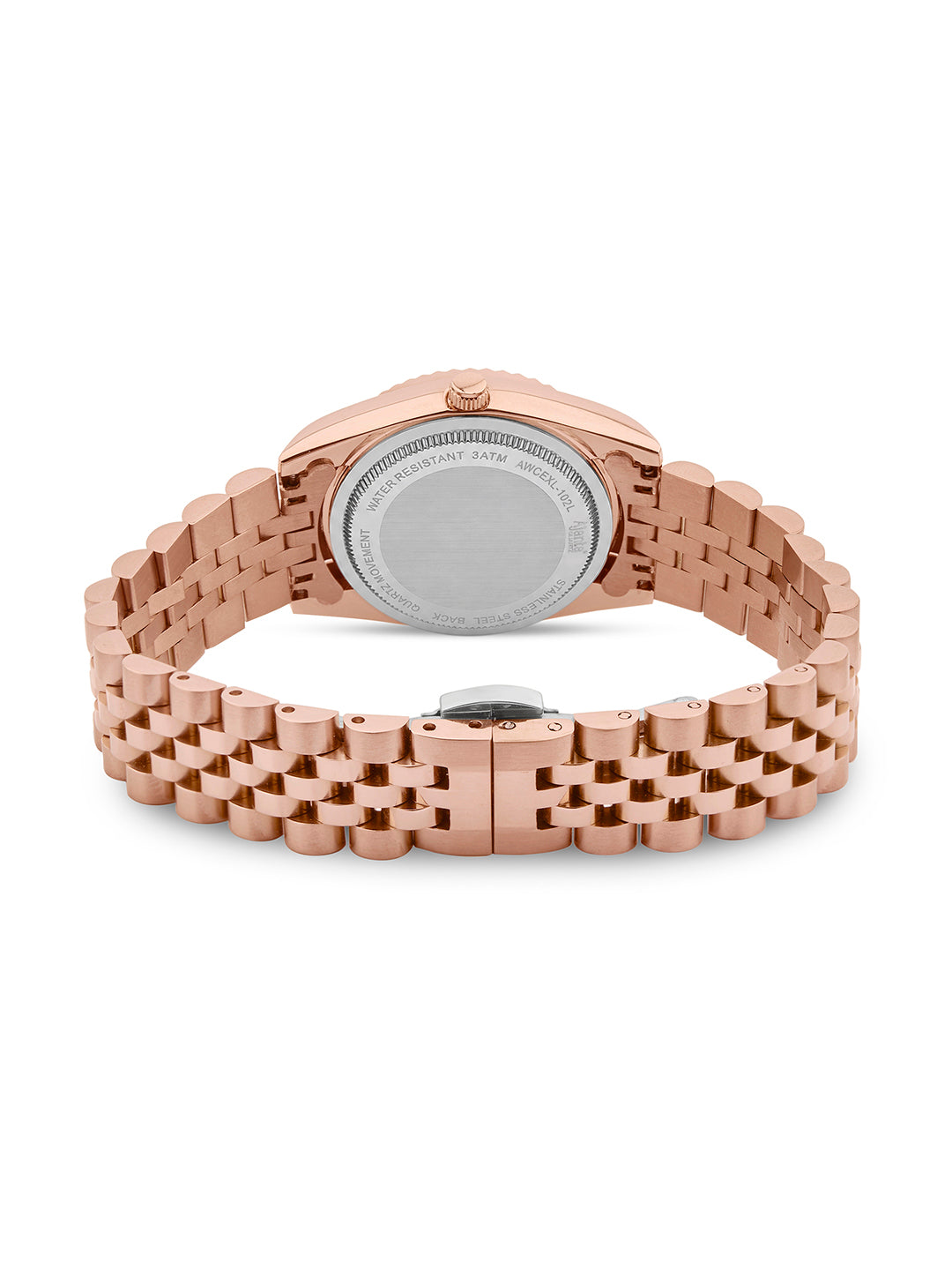 Avenza Rose gold Wine Purple Dial Stainless Steel Day-Date Watch