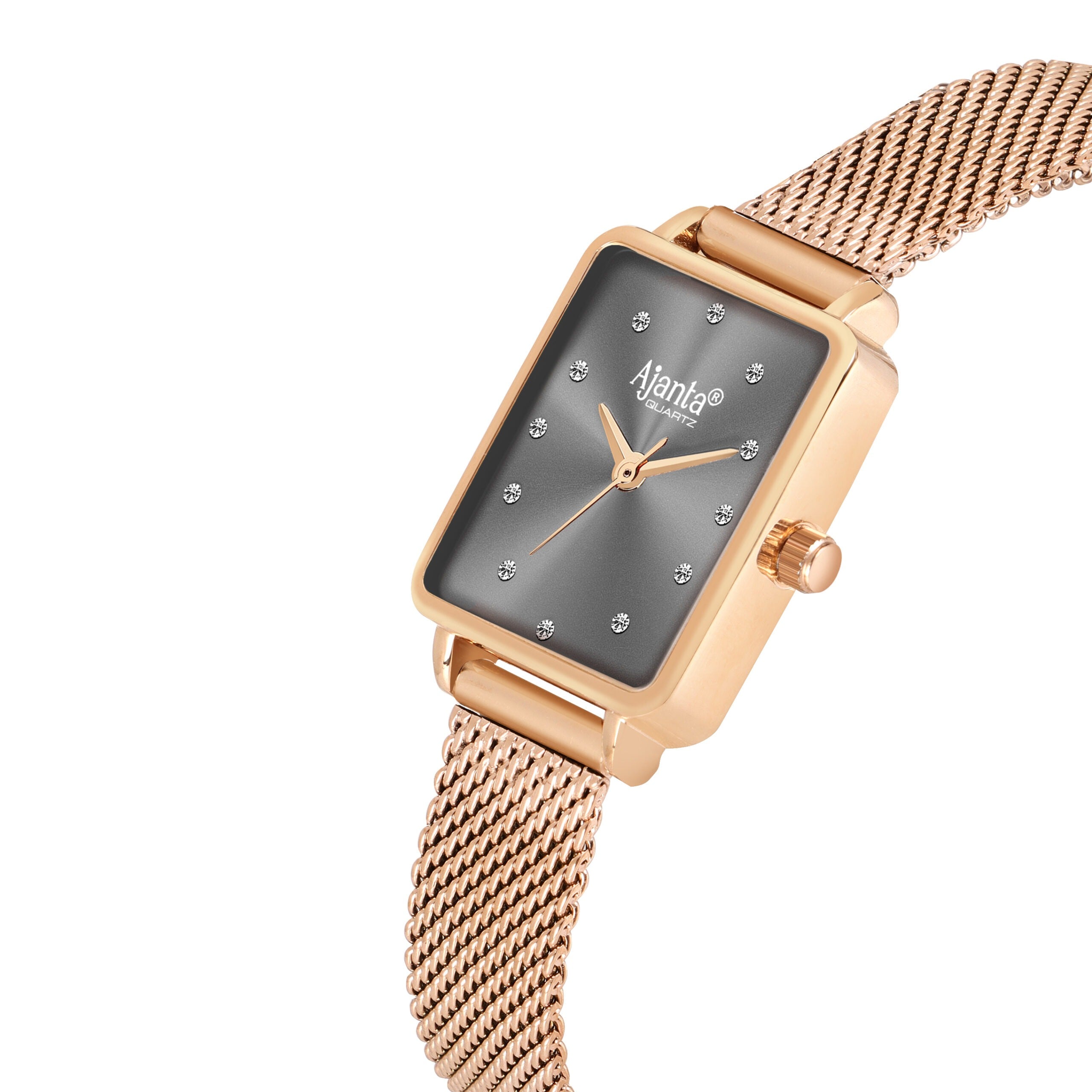 Ajanta Grey Dial Mesh Strap Watch | AWC128ESL/1