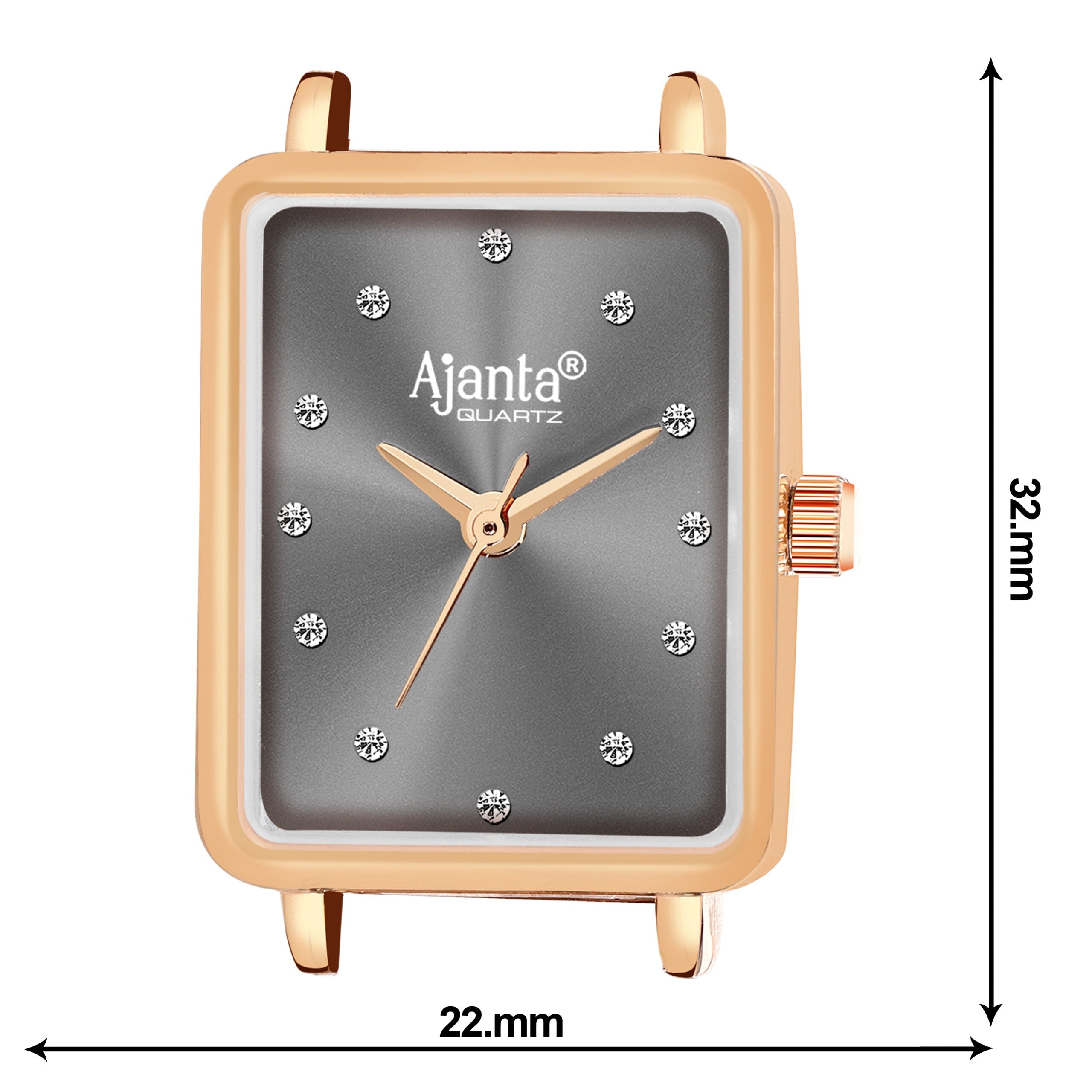 Ajanta Rose Gold Women's Square Analog Watch  — Premium Grey Dial Stylish Mesh Strap Ladies Wrist Watch| AWC128ESL/1