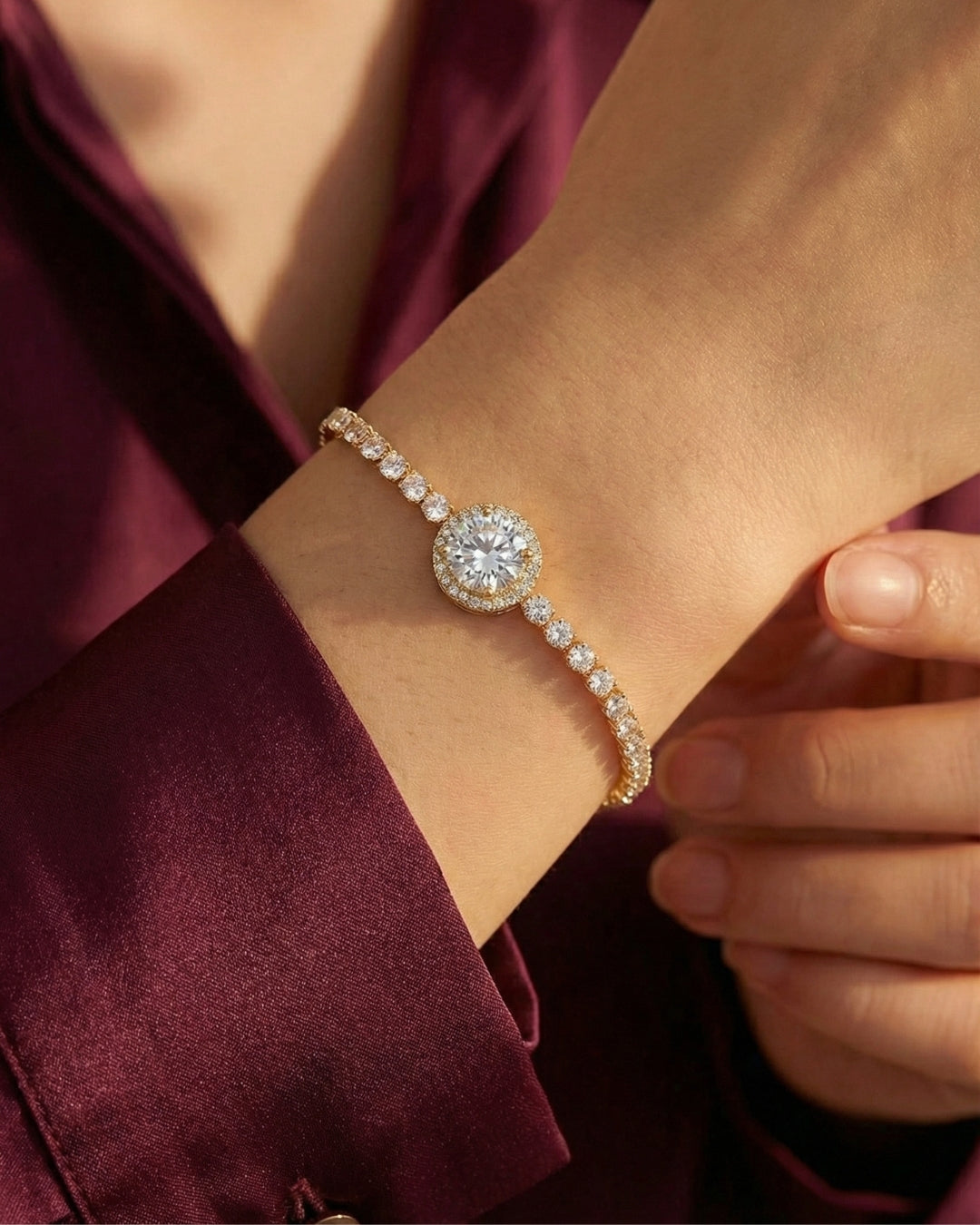 INEJ Stainless Steel Golden Anti Tarnish Bracelet