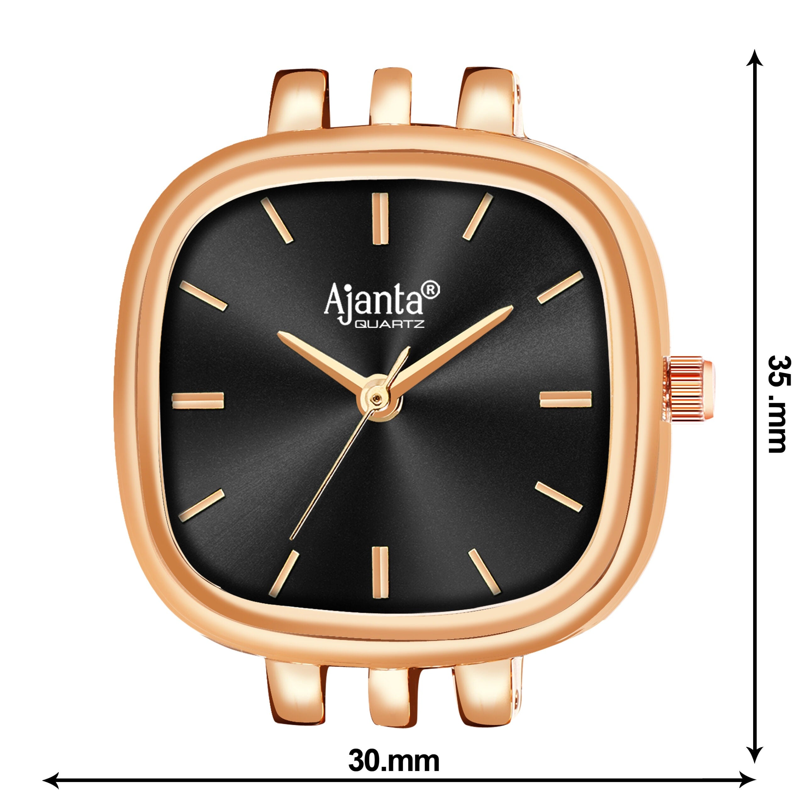Ajanta Black Dial Strap Watch | AWC127ESL/2