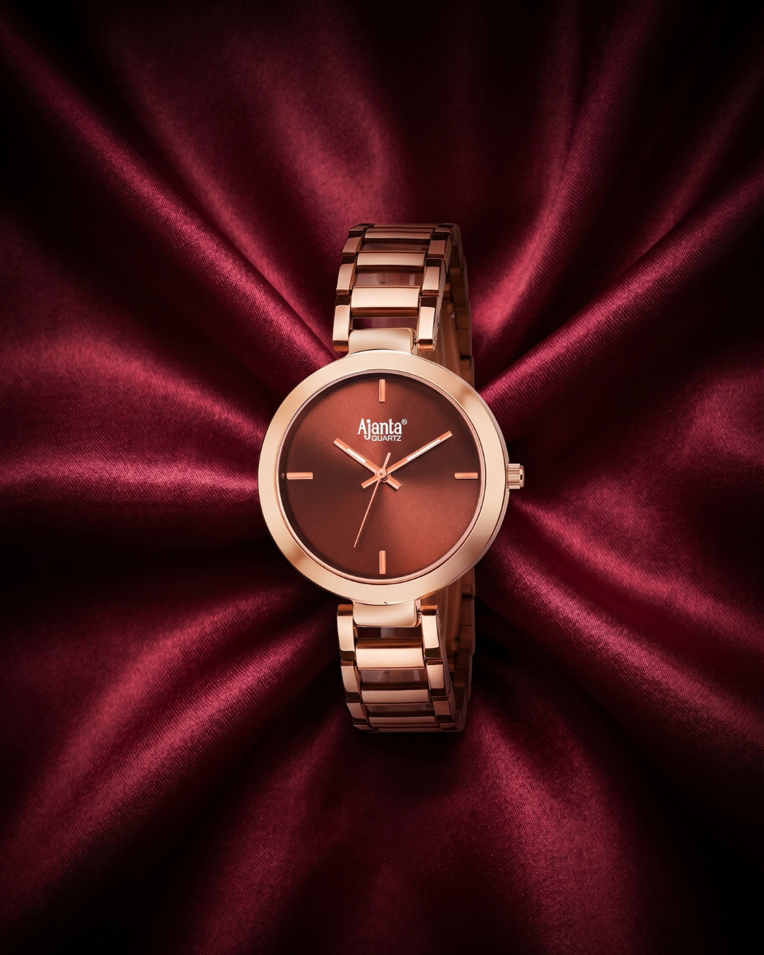 Stellar Brown Dial Rose Gold-Tone Stainless Steel Bracelet