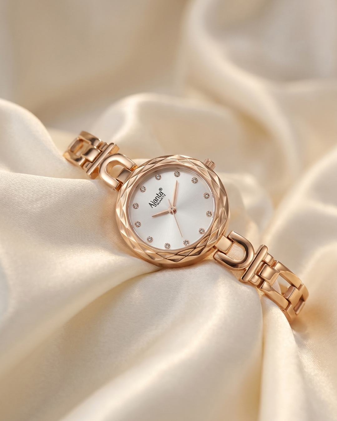 Eloria Silver Dial Rose Gold-Tone Bracelet