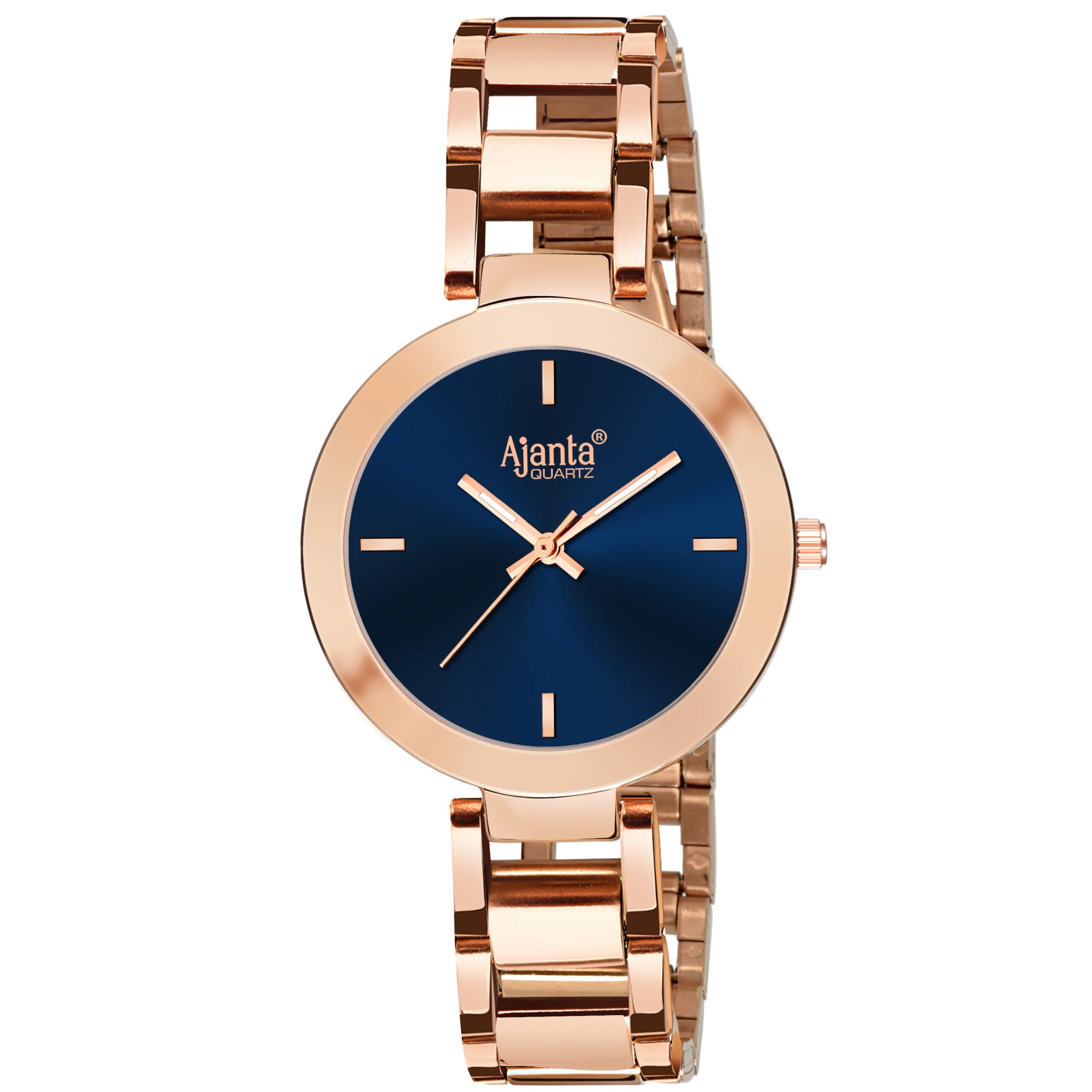 Ajanta Women's Blue Dial Stainless Steel Strap Watch | AWC043MSL/BR/R