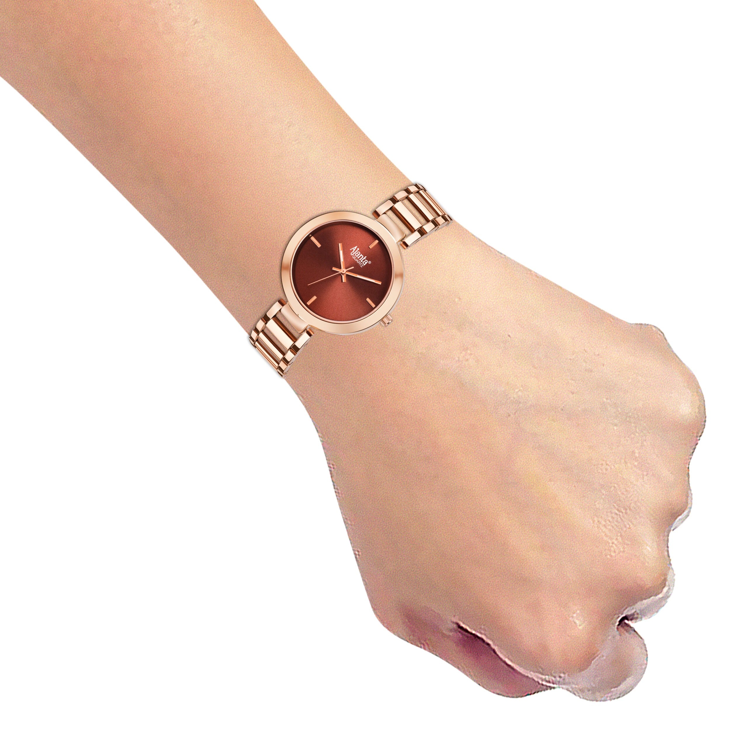 Ajanta Women’s Brown Dial Watch | AWC043MSL/BRR/R