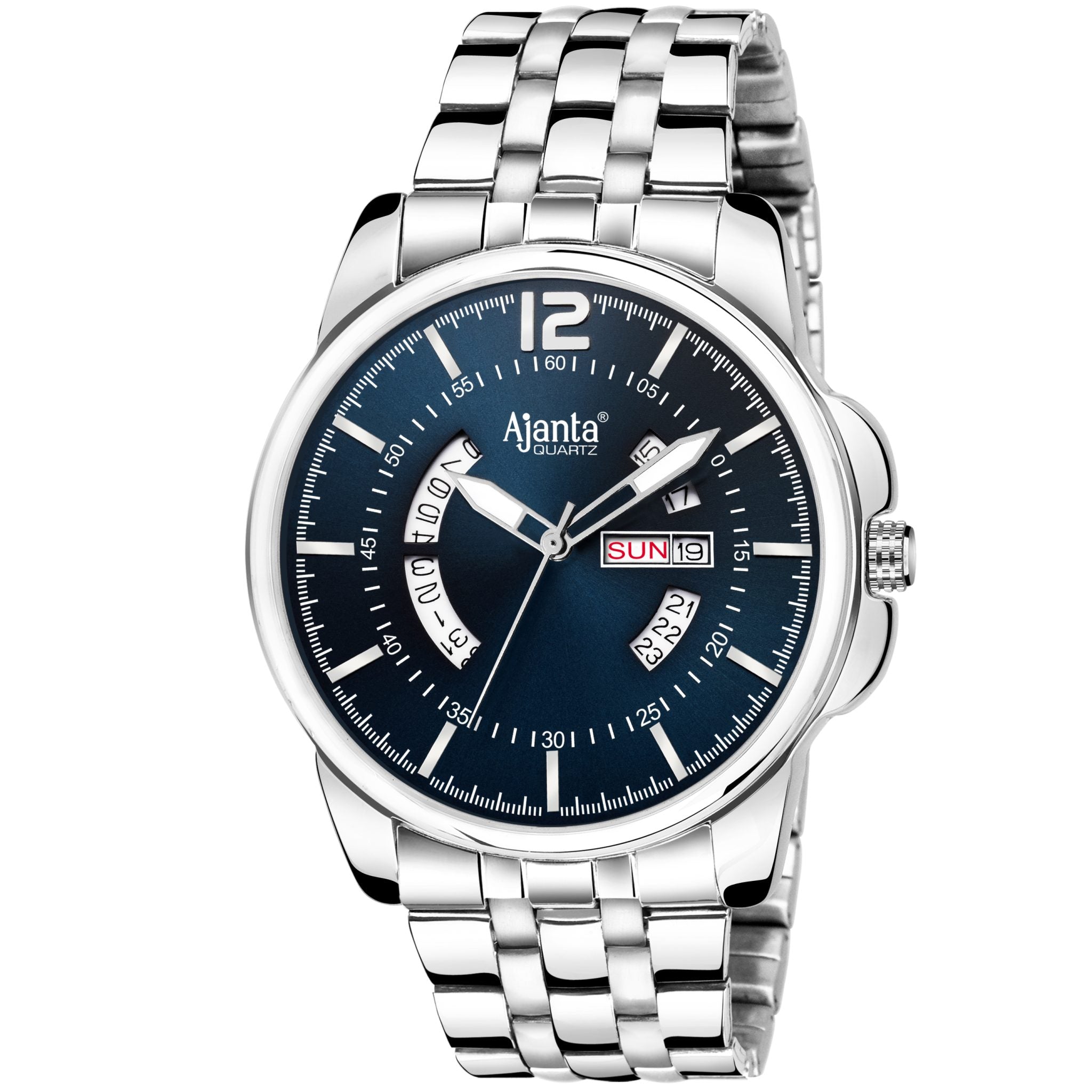 Ajanta Blue Dial Strap Watch | AWC048MSG/1/BS/SL/SS