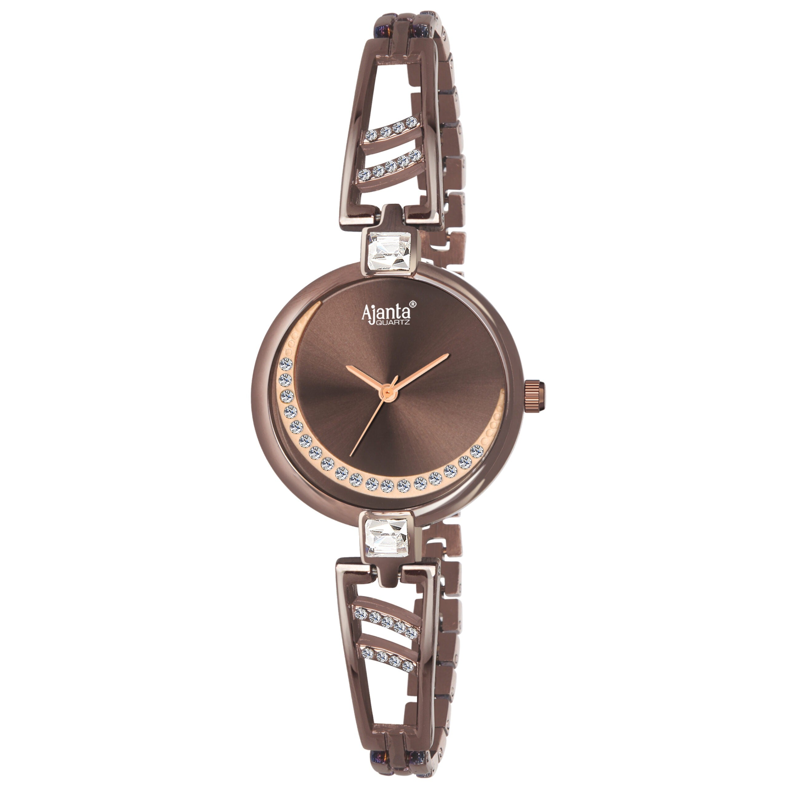 Ajanta Women’s Brown Dial Stainless Steel Strap Watch | AWC121ESL/4