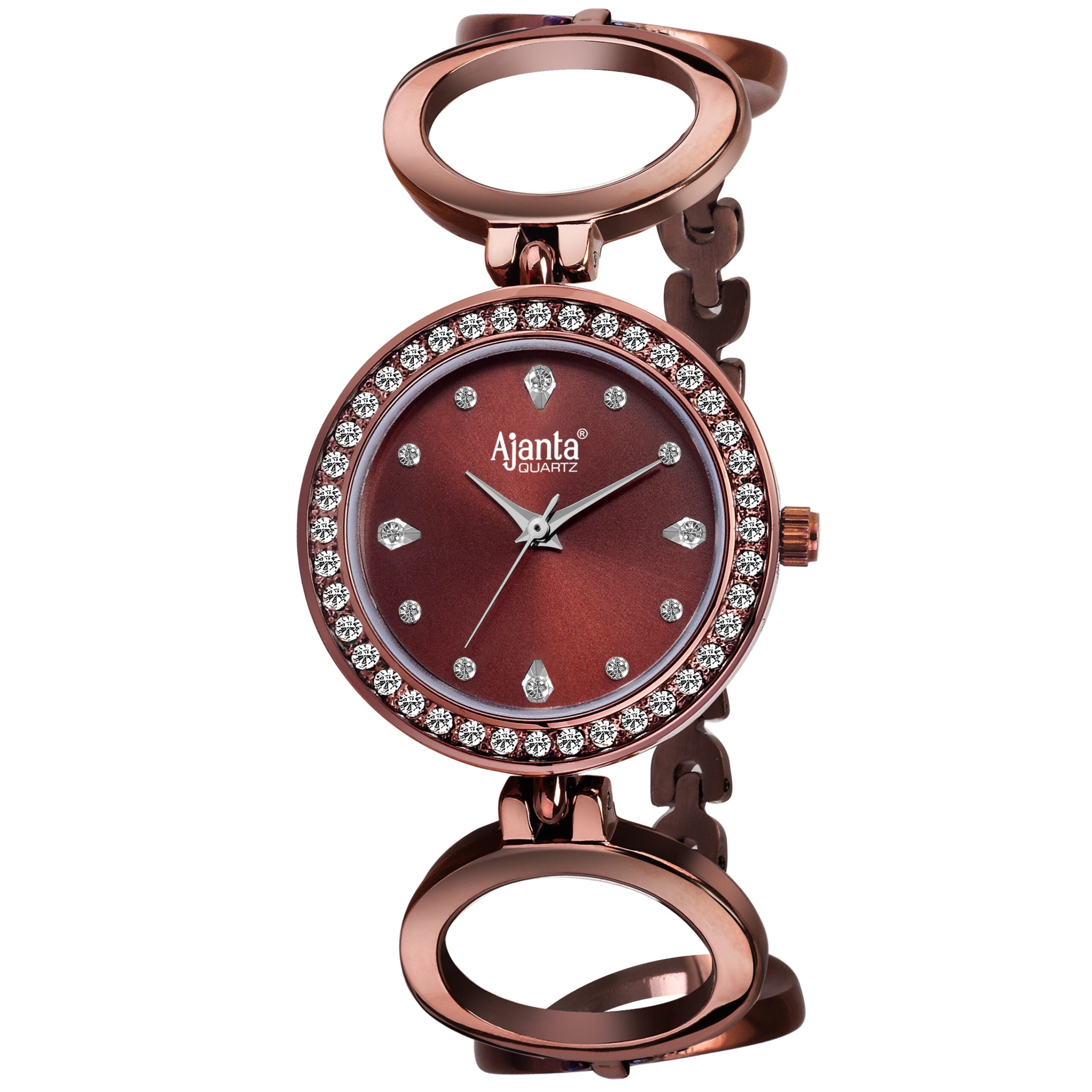 Ajanta Women’s Brown Dial Stainless Steel Strap Watch | AWC201KTL/BBR