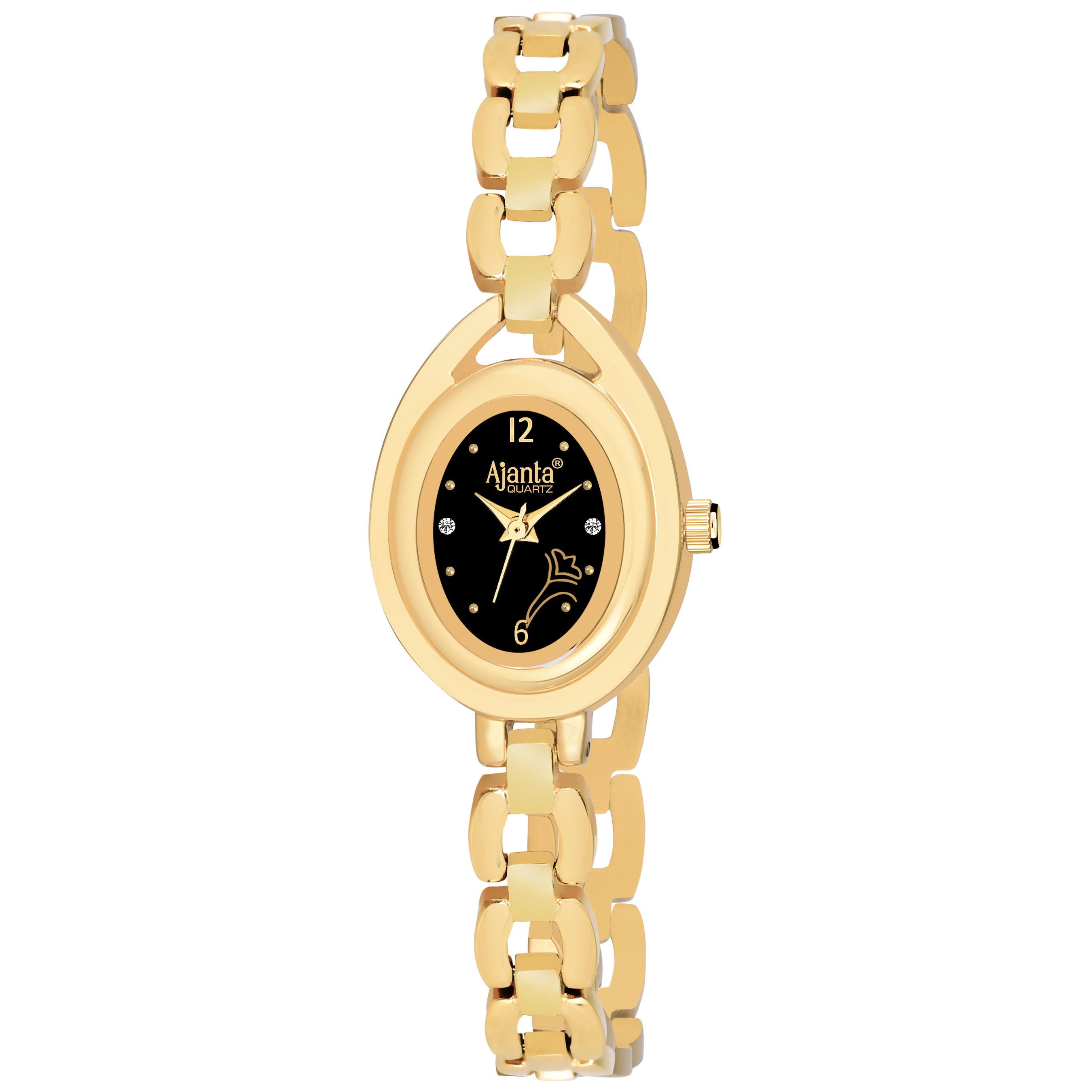 Vellora Black Dial Gold-Tone Bracelet