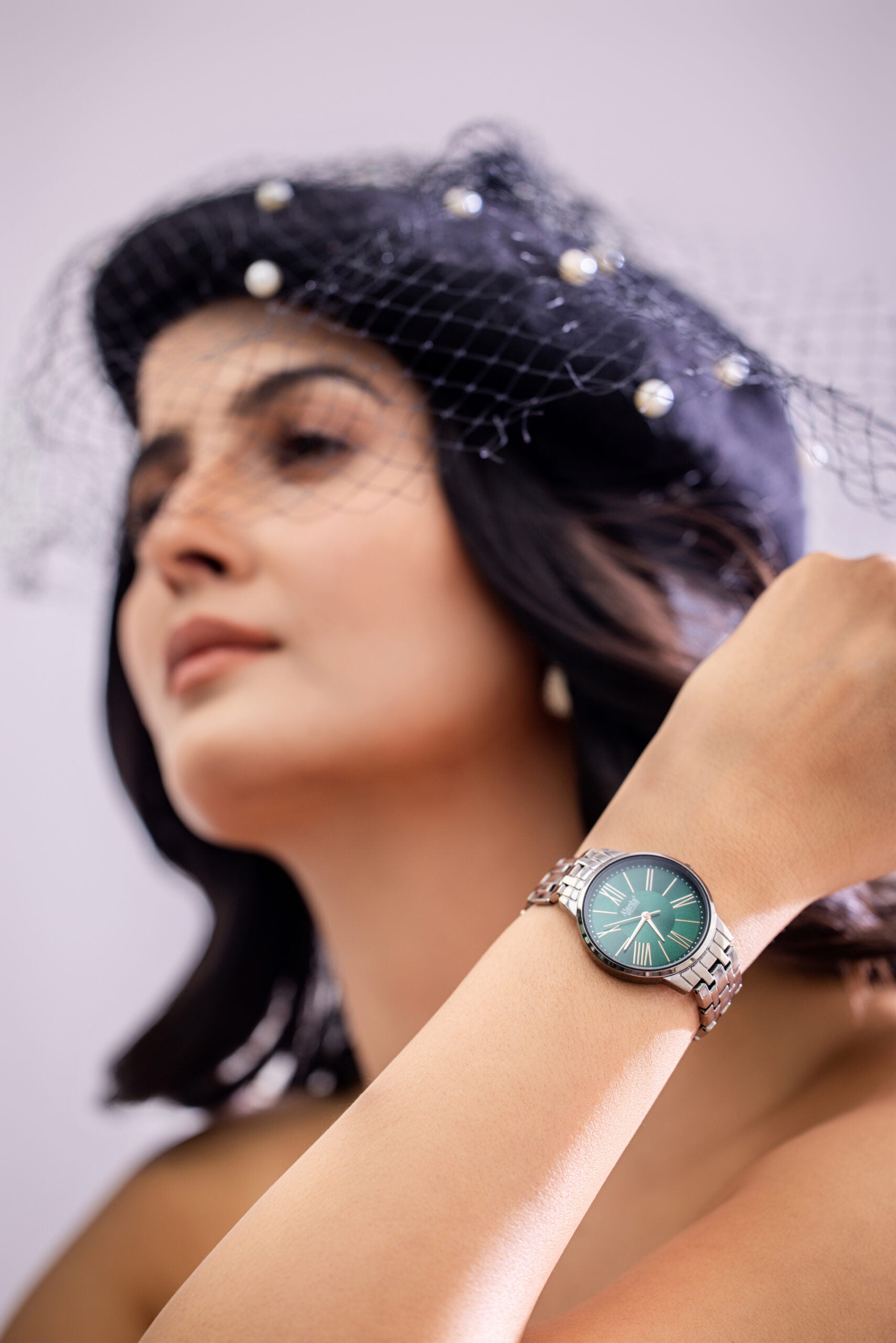 Ajanta Green Dial Stainless Steel Strap Watch | AWC116ESL/6