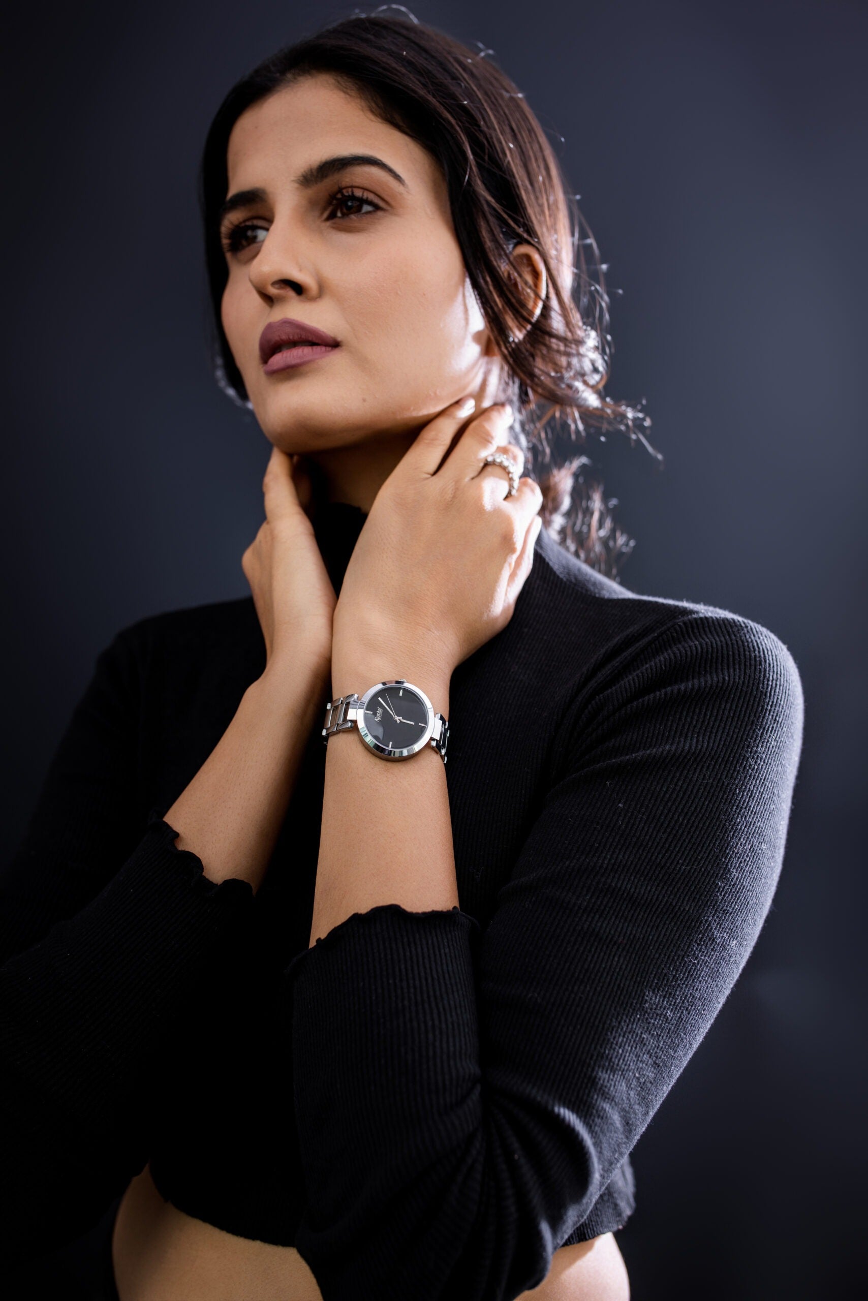 Ajanta Black Dial Stainless Steel Strap Watch | AWC043MSL/BSL