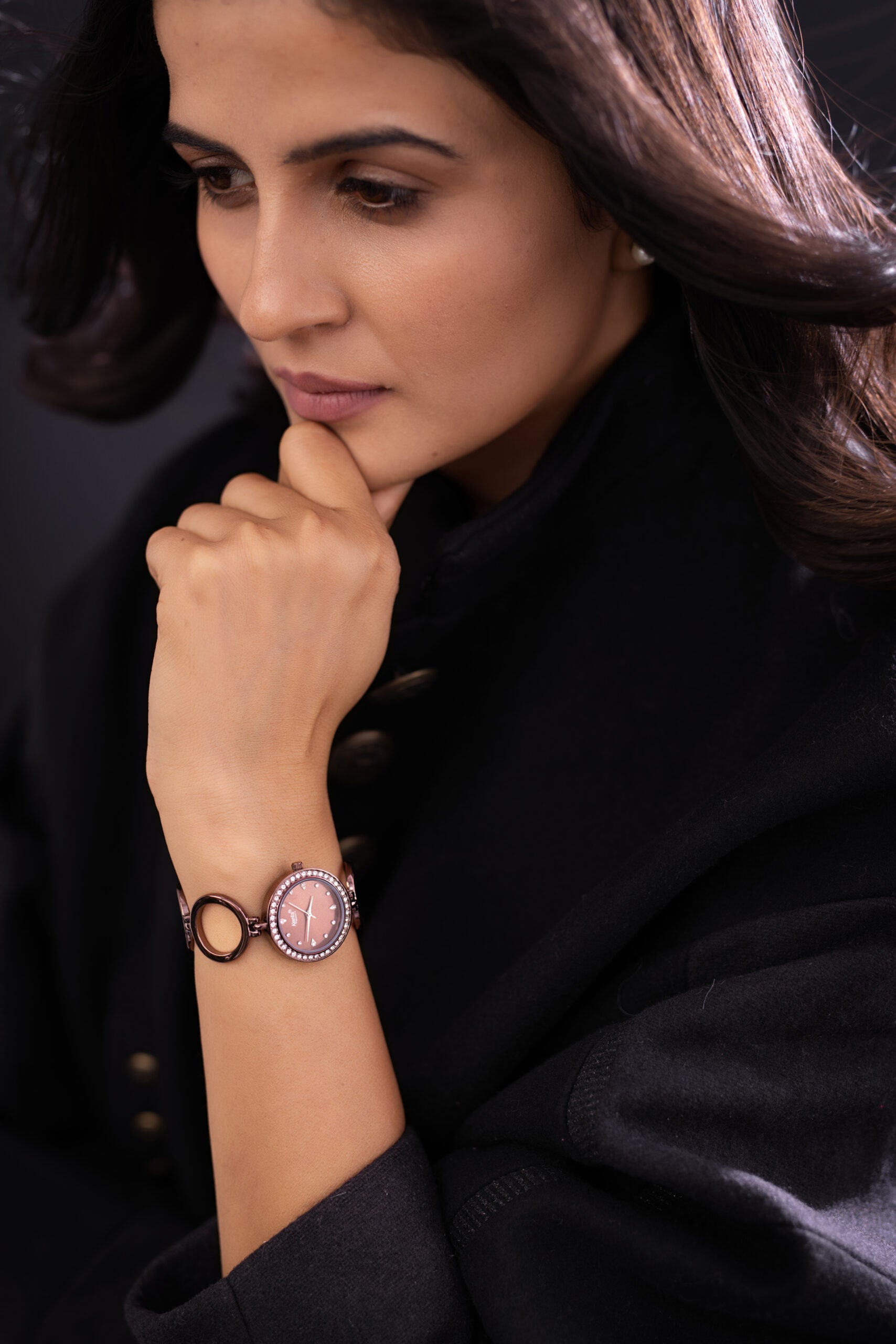 Ajanta Women’s Brown Dial Stainless Steel Strap Watch | AWC201KTL/BBR