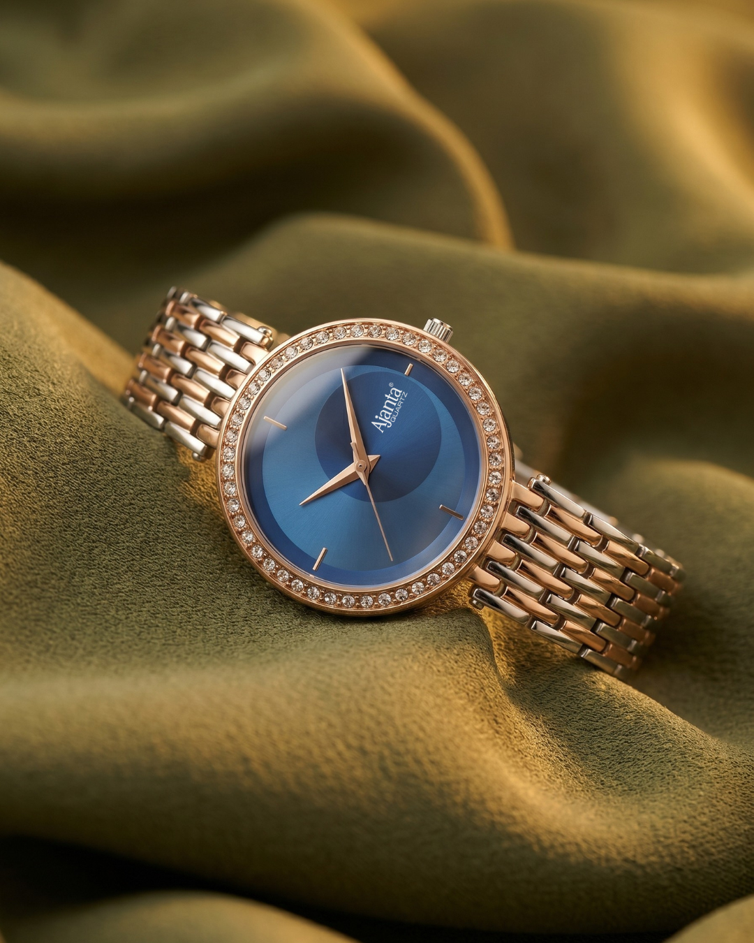 Amoura Blue Dial Two-Tone Bracelet