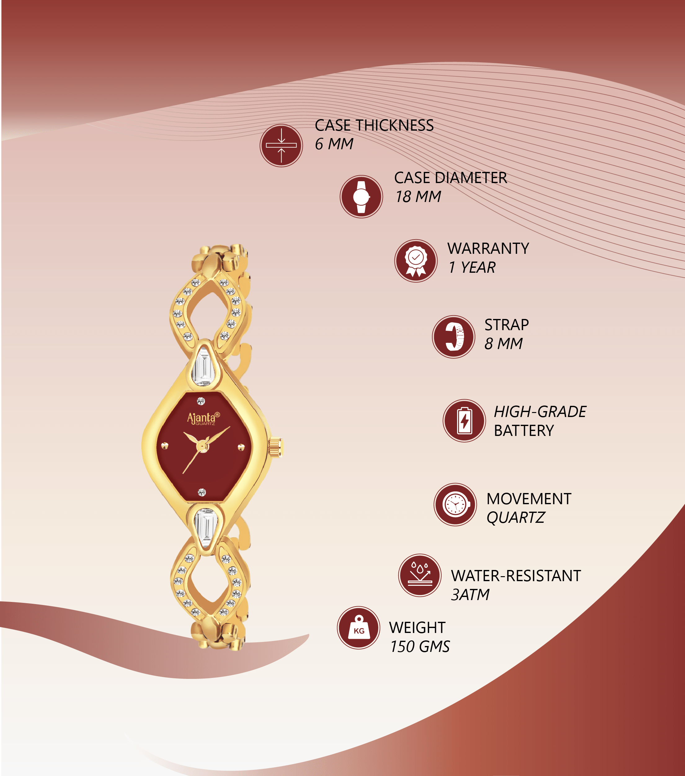 Ajanta Strap Watch | AWC051-2