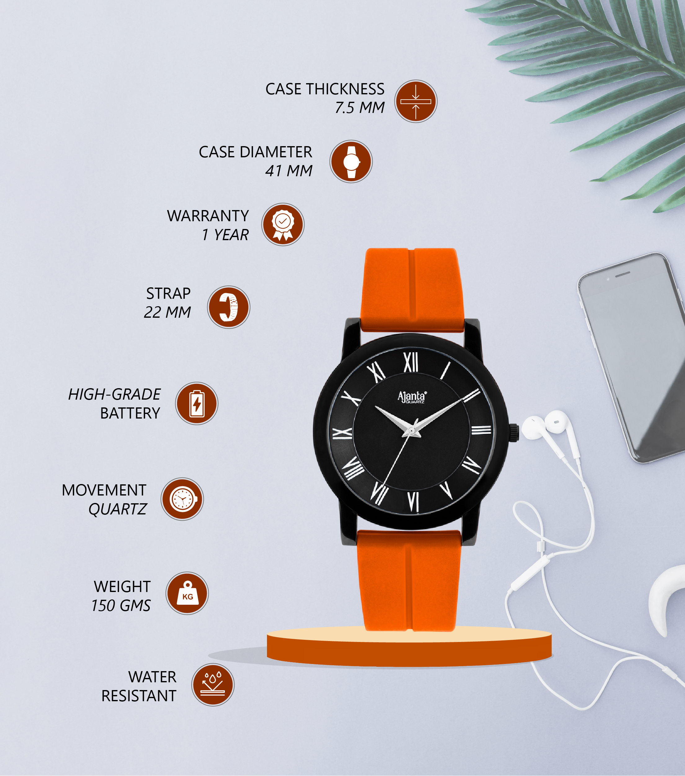 Ajanta Strap Watch | AWC131-4