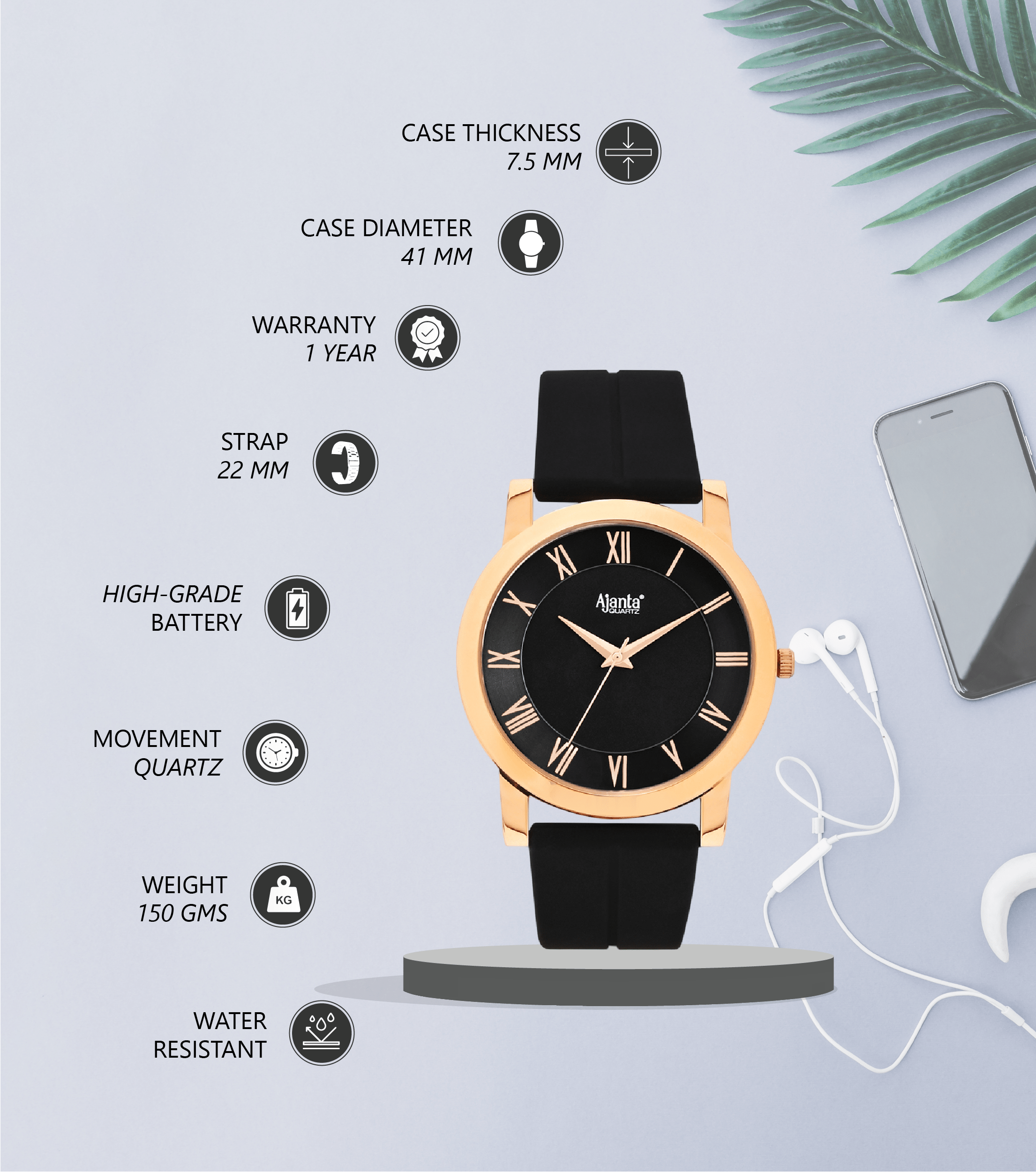 Ajanta Strap Watch | AWC131-2