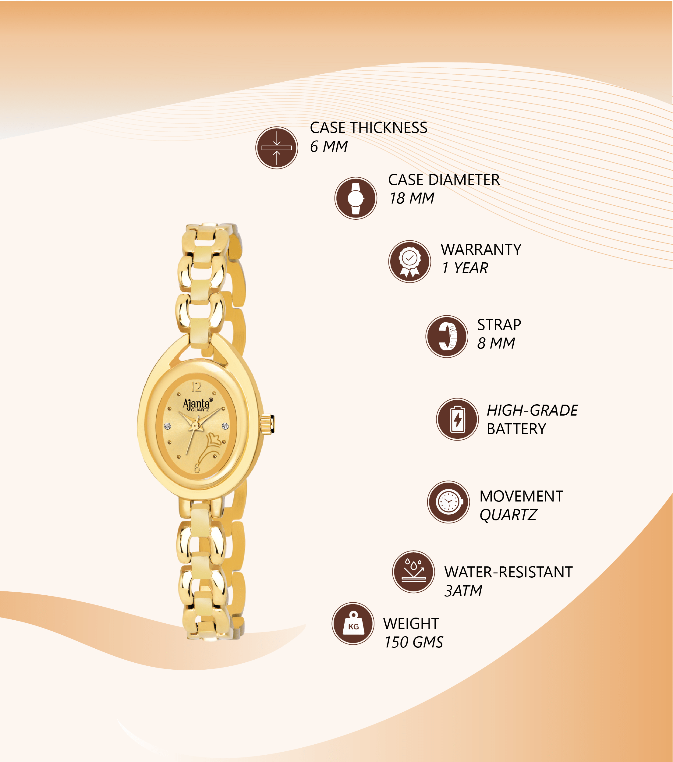 Ajanta Watch | AWC409-3