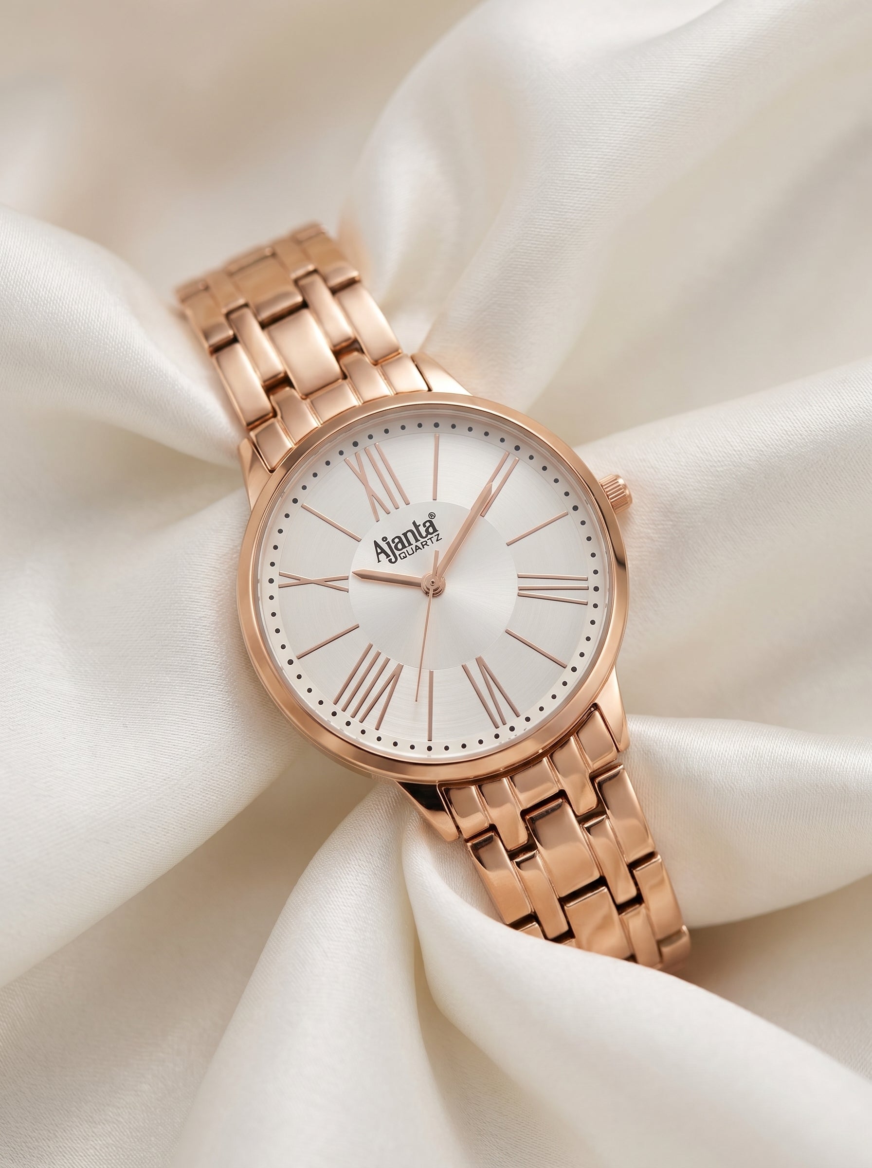 Show Stopper Silver Dial Rose Gold-Tone Bracelet