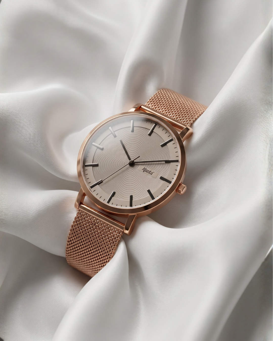 Veyron Gray Dial Rose Gold-Tone Mesh Strap