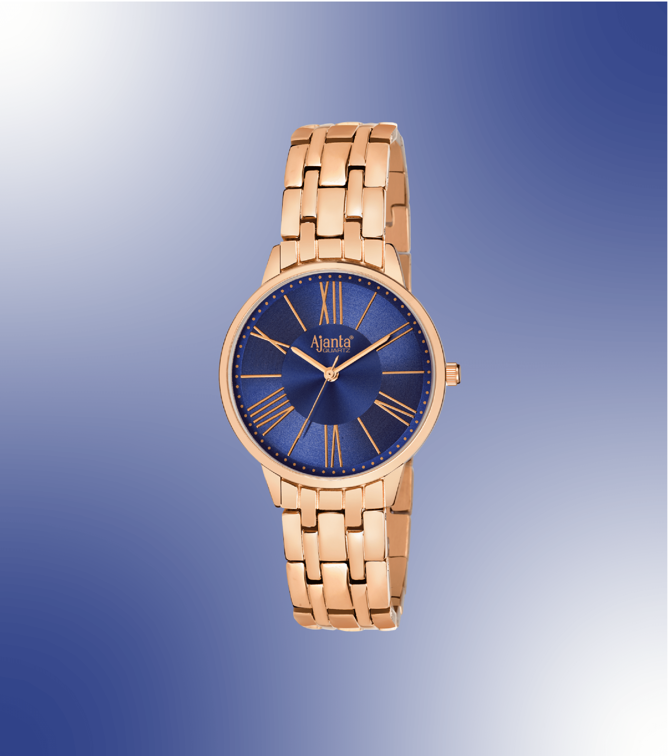 Ajanta Blue Dial Stainless Steel Strap Watch | AWC116ESL/2