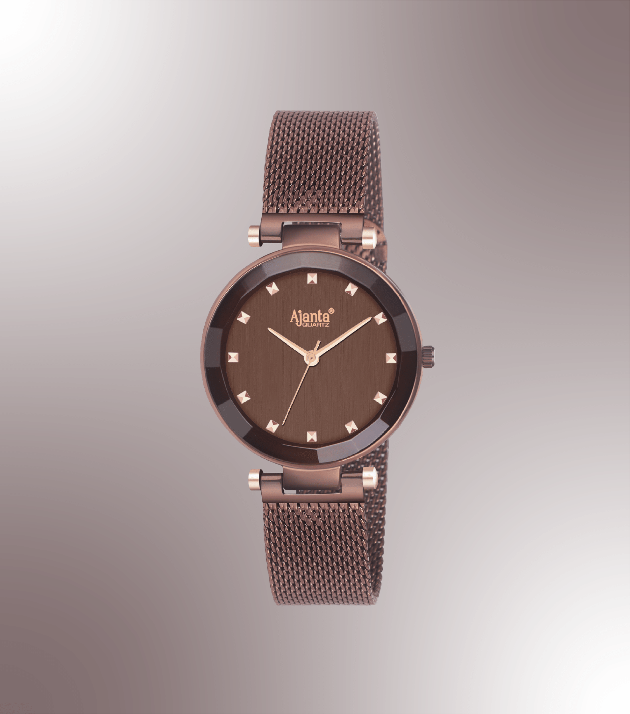 Ajanta Brown Dial Stainless Steel Strap Watch | AWC118ESL/3