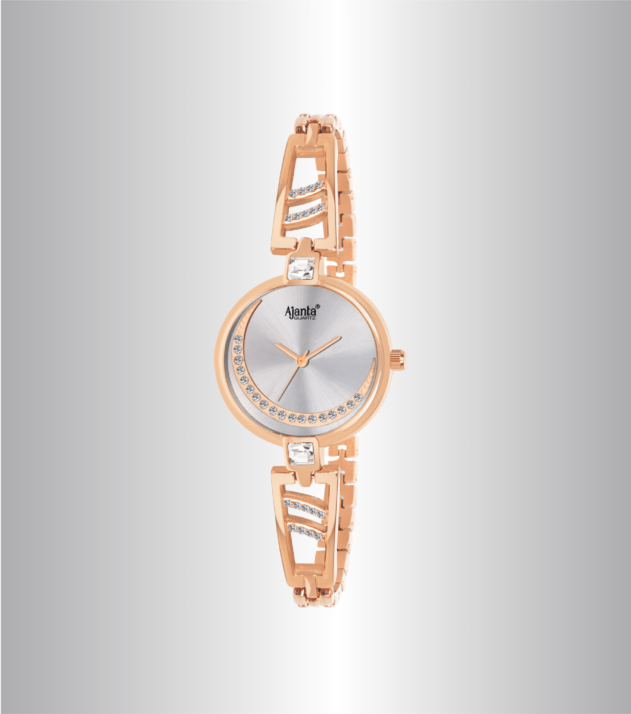 Ajanta Women's Primium Analog Watch With Crystal Studded Silver Dial| AWC121ESL/2