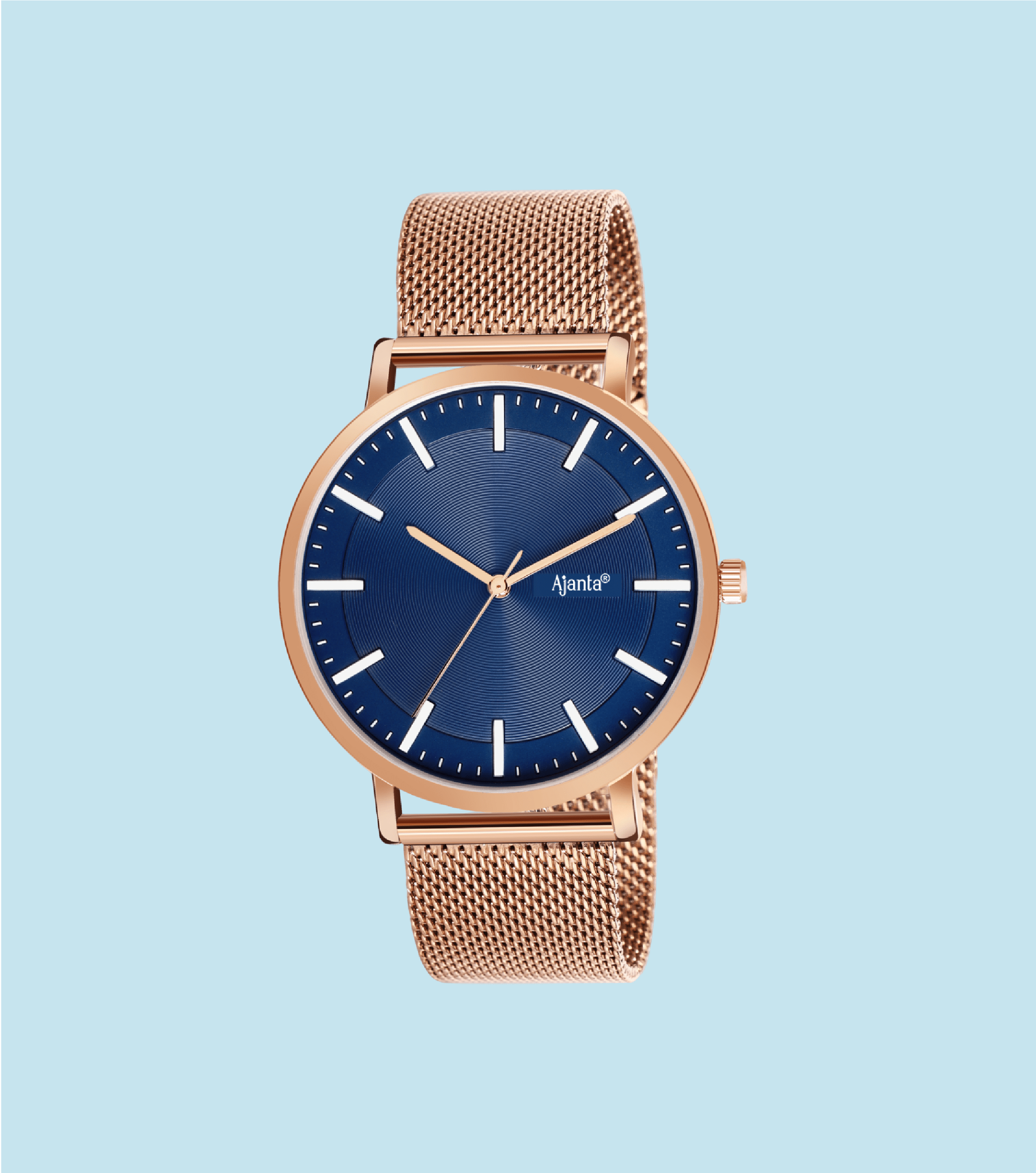 Ajanta Blue Dial Strap Watch | AWC123MSG/2