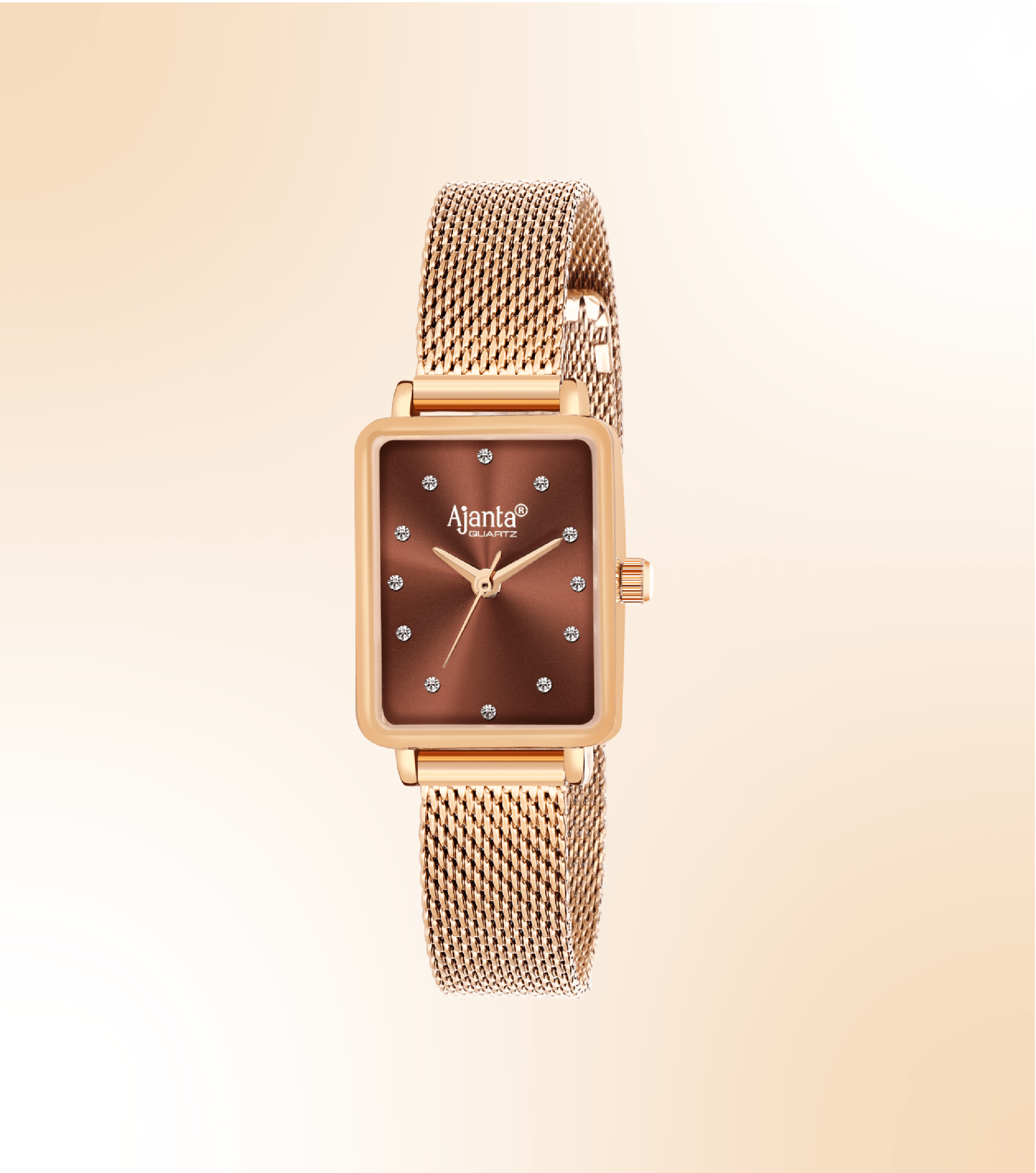 Ajanta Brown Dial Mesh Strap Watch | AWC128ESL/2