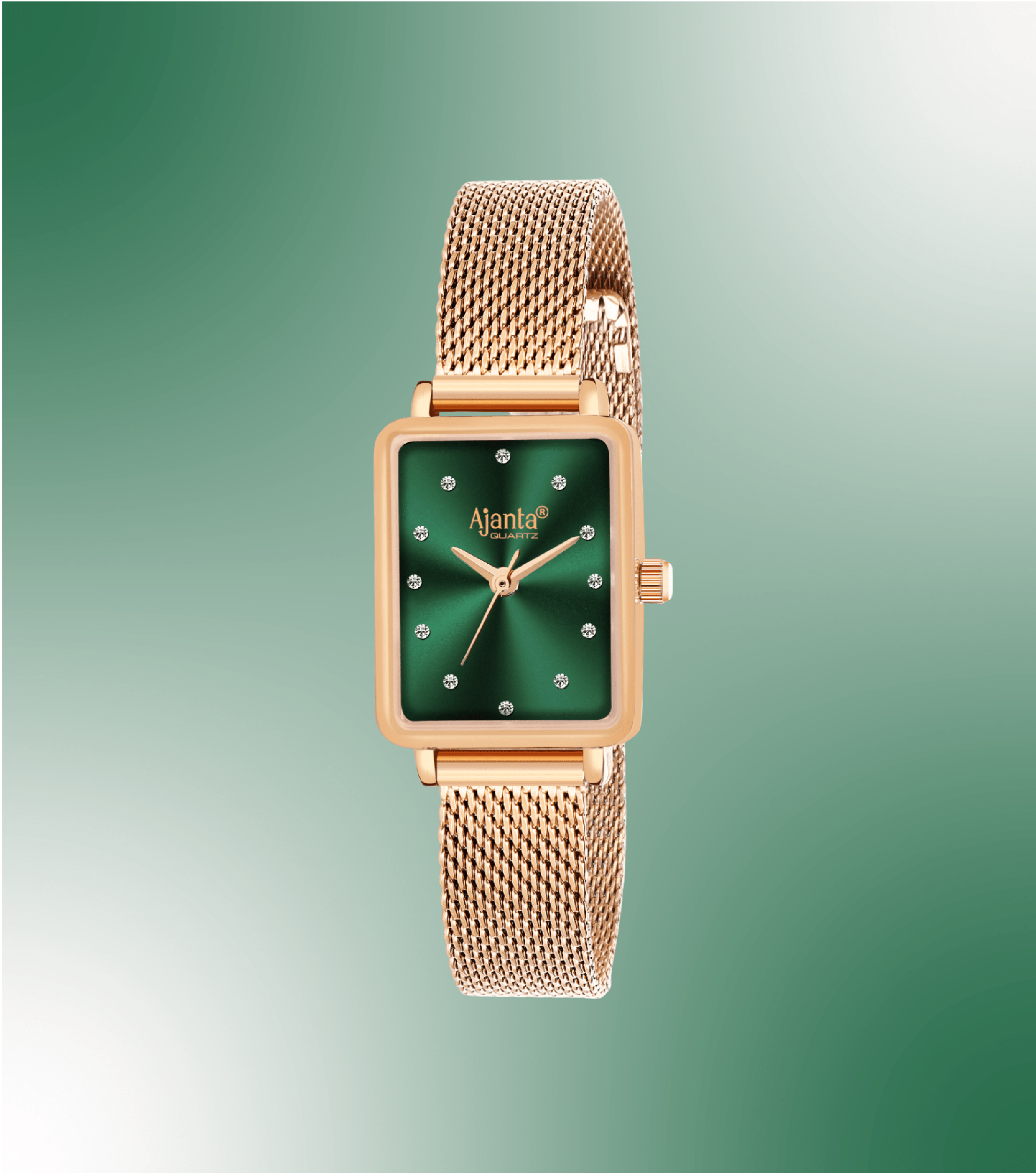 Ajanta Green Dial Mesh Strap Watch | AWC128ESL/3