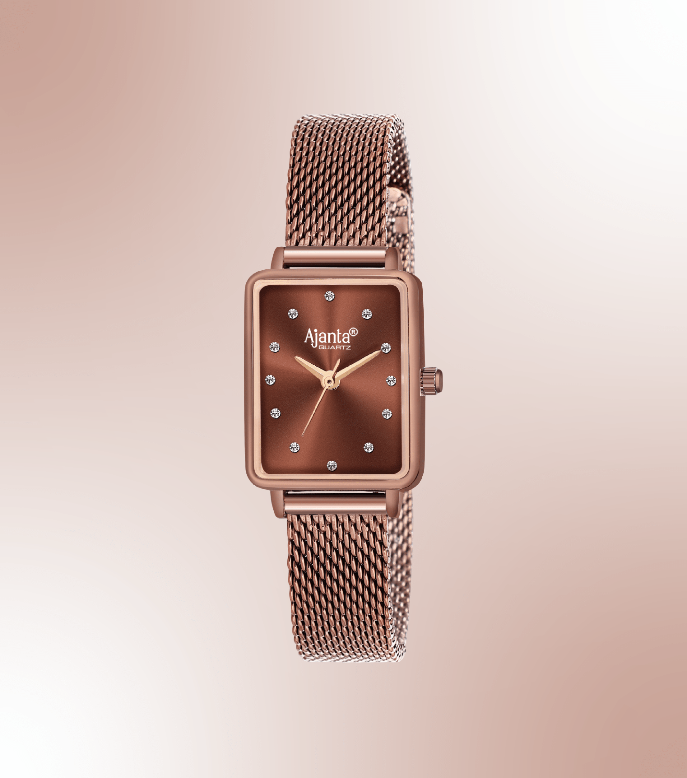 Ajanta Brown Dial Mesh Strap Watch | AWC128ESL/5