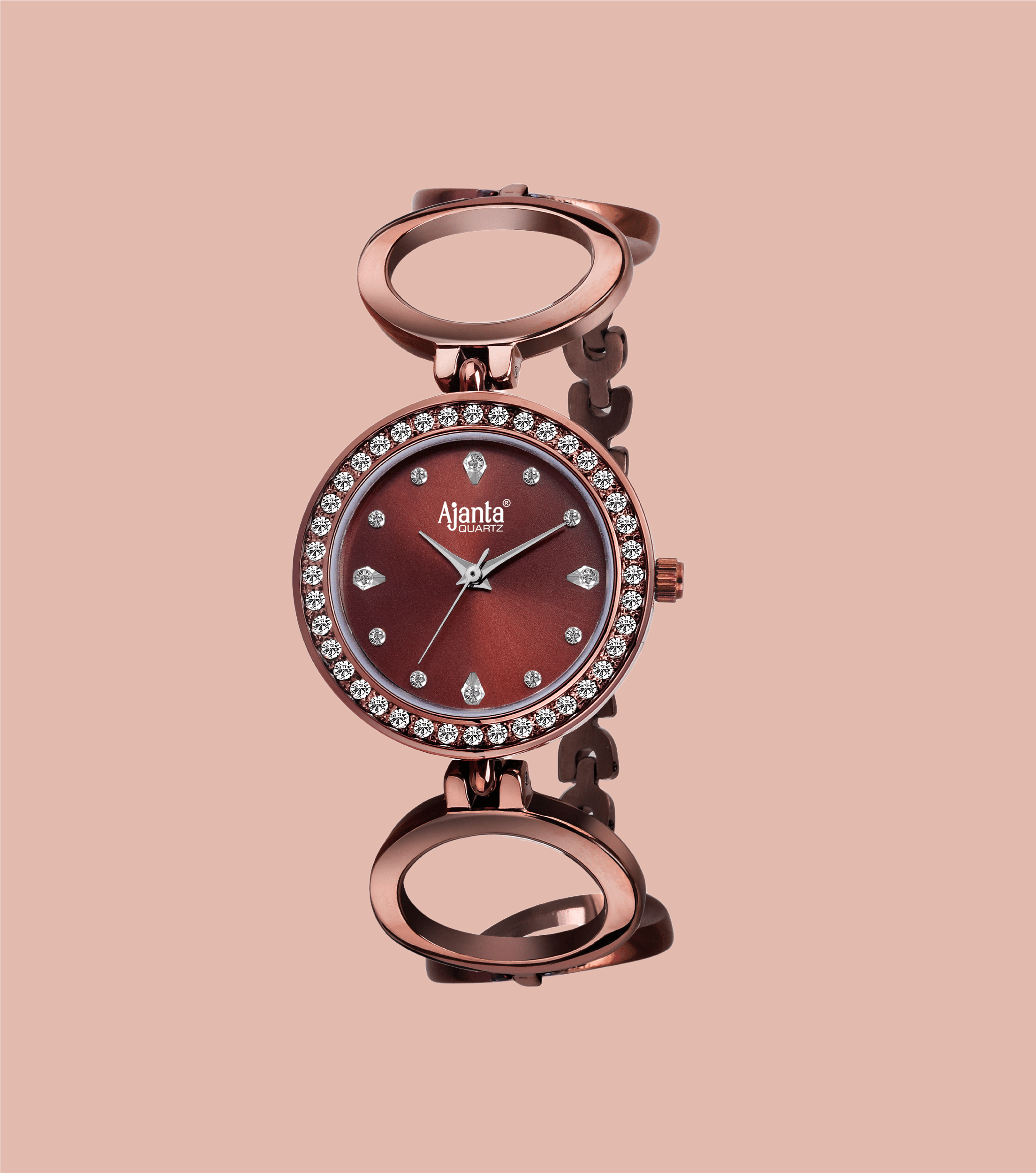Ajanta Women’s Brown Dial Stainless Steel Strap Watch | AWC201KTL/BBR