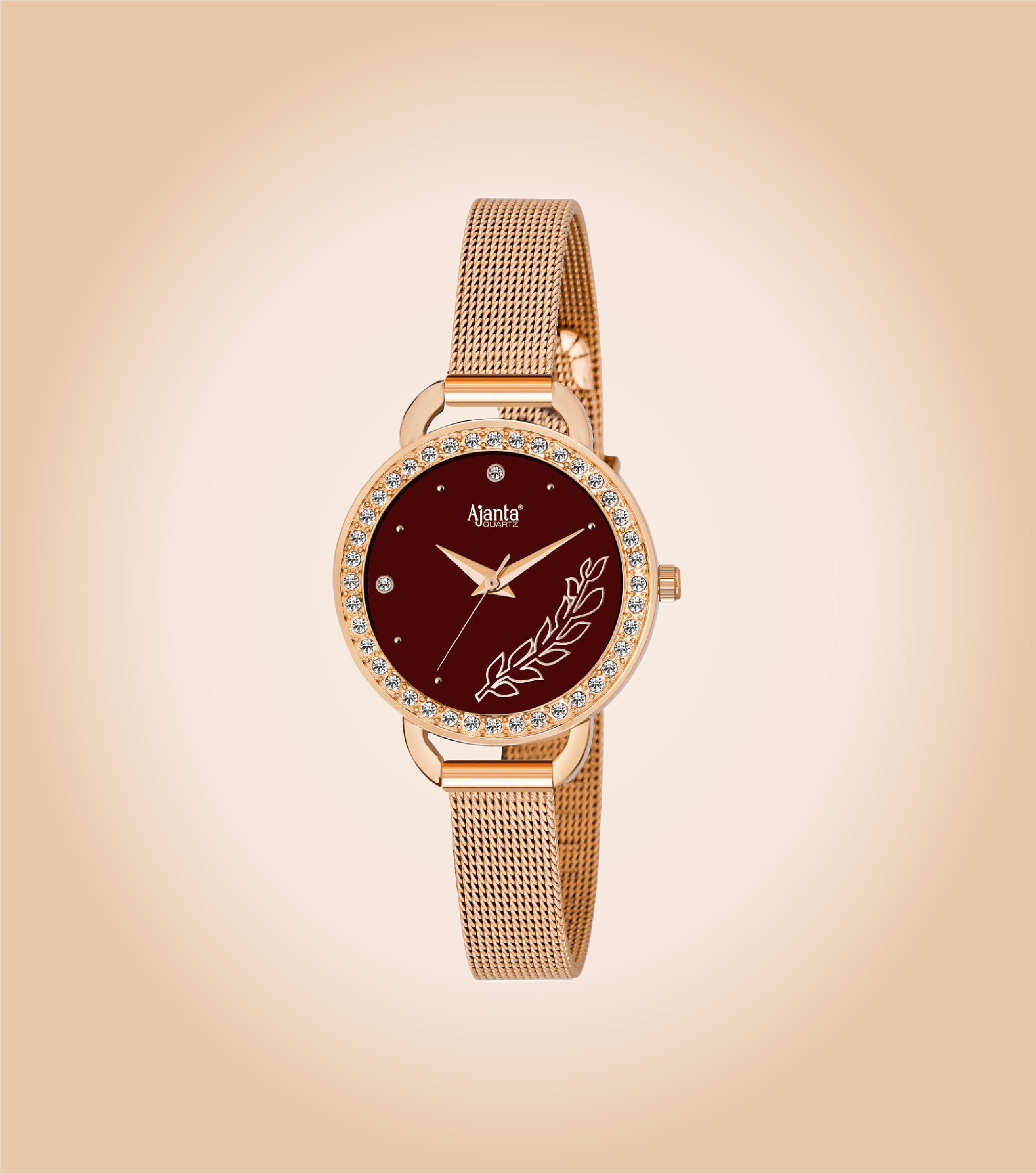 Ajanta Elegant Rose Gold Mesh Strap Women’s Watch | AWC203KTL/6/MRR/RME