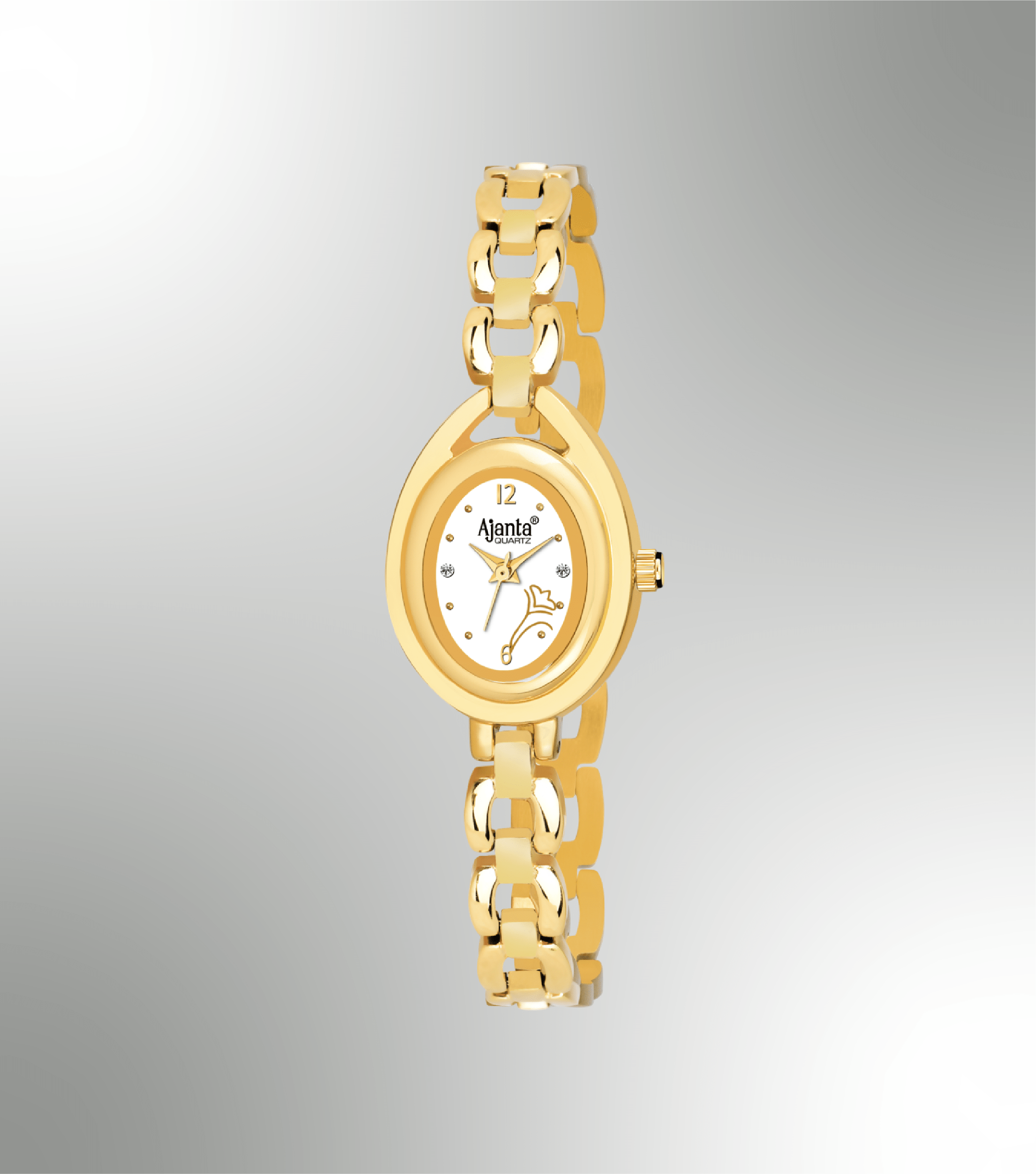 Ajanta White Dial Strap Watch | AWC409-2