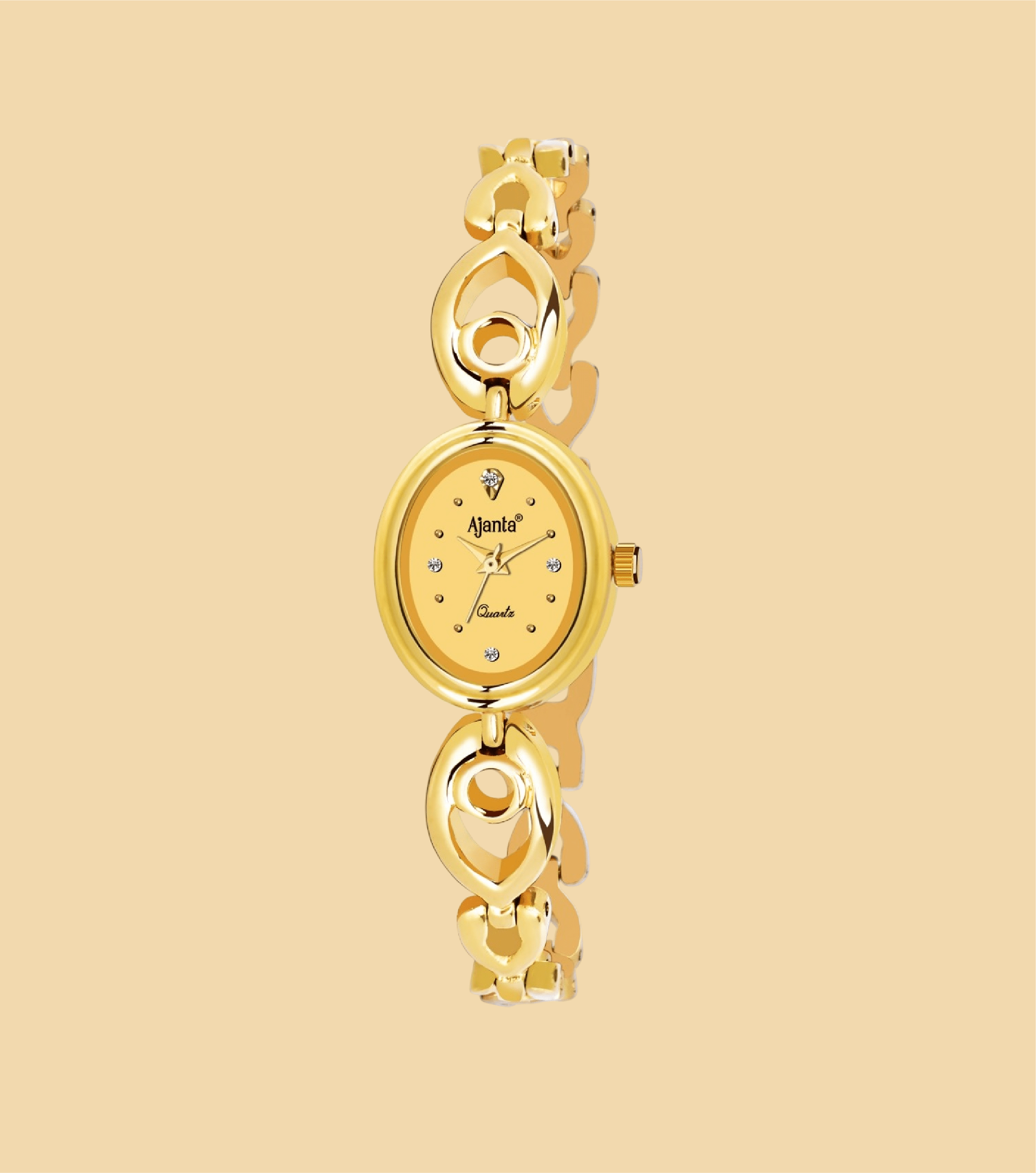 Ajanta Gold Women’s Watch – Black Oval Dial  | AWC411MRL/1