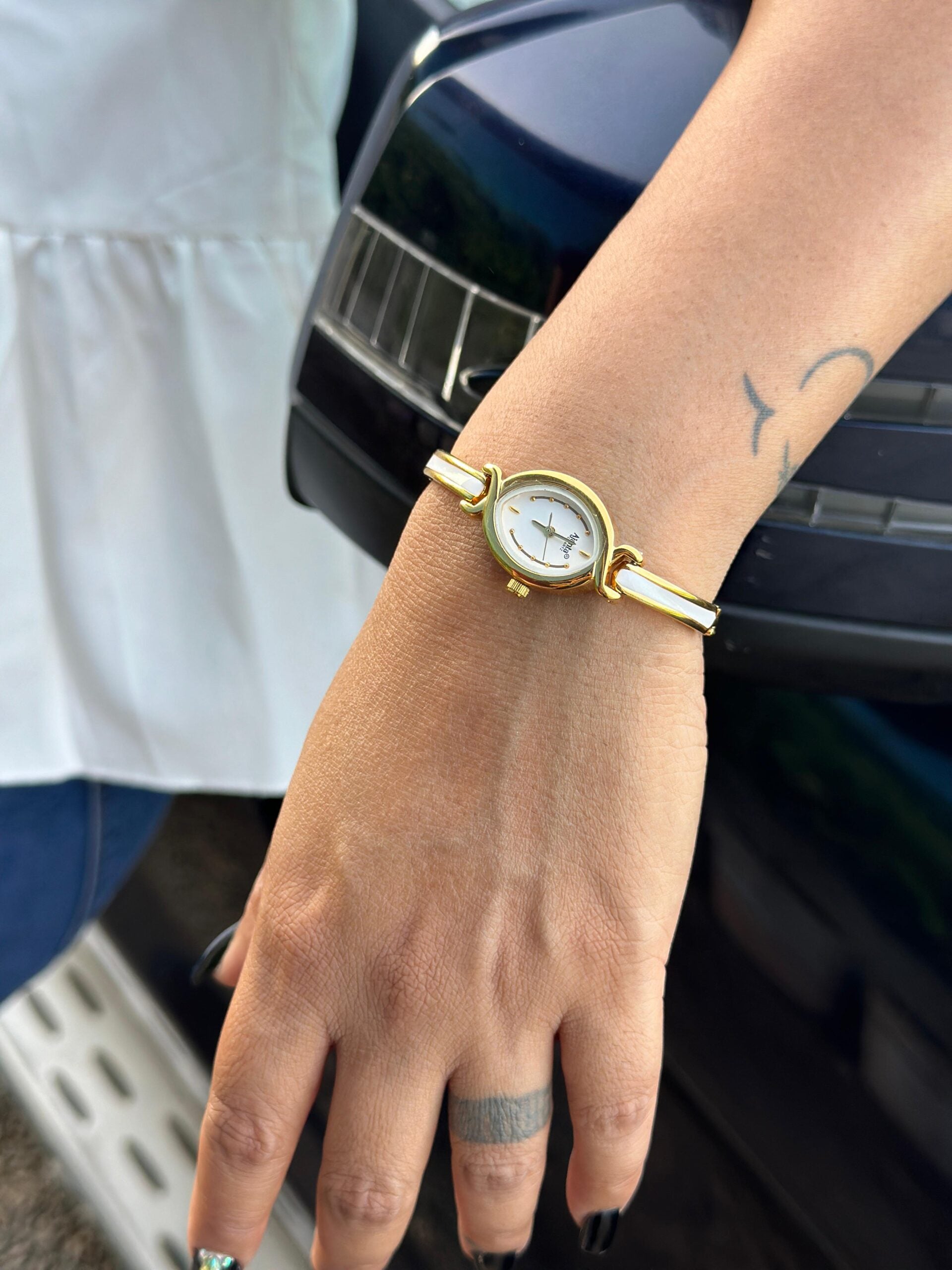 Ajanta Women’s White Dial Watch | AWC401MRL/1