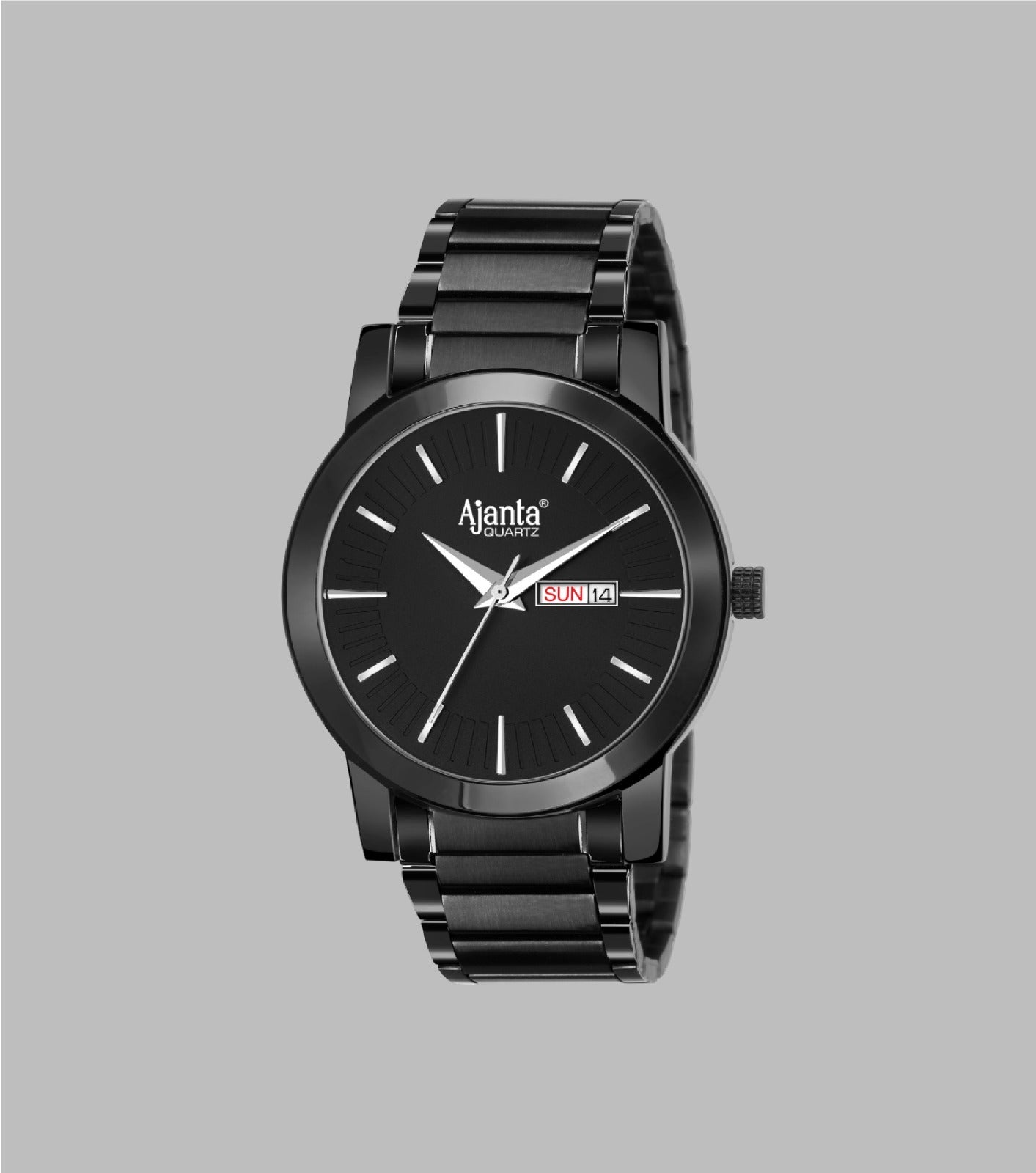 Ajanta Black Dial Strap Watch | AWC502-1ISG/BLS/B/BL