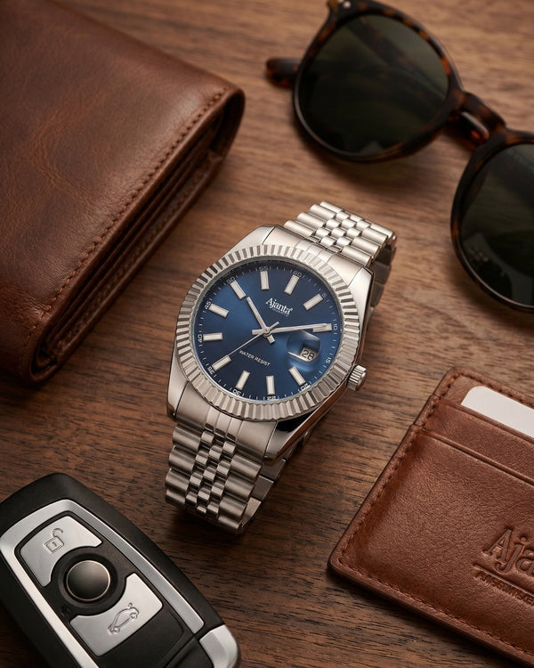 Monaco Blue Dial Stainless Steel Day-Date Watch