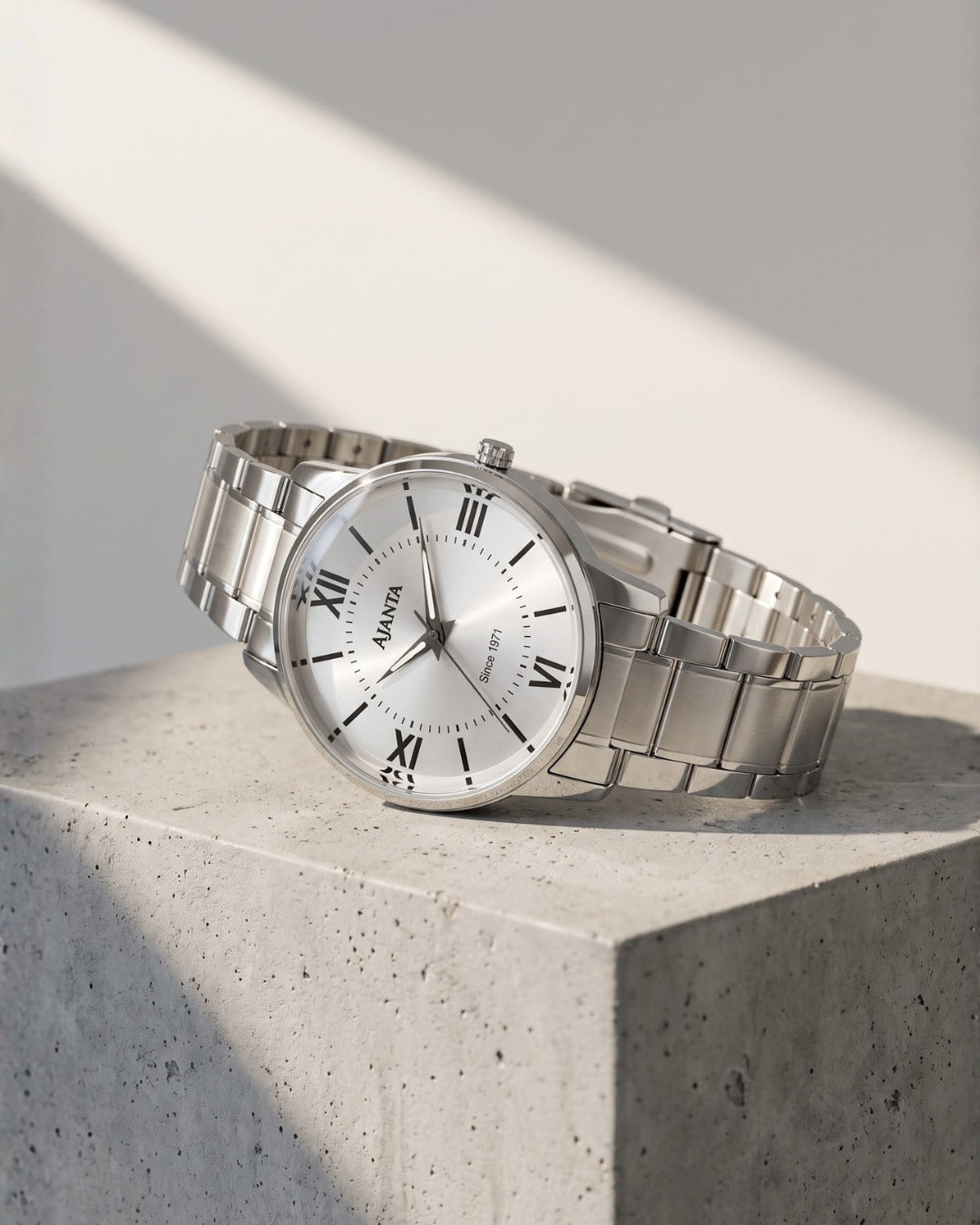 Montero Silver Sunray Dial Stainless Steel Analog Watch for Men