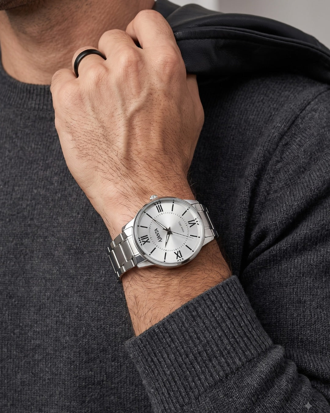 Montero Silver Sunray Dial Stainless Steel Analog Watch for Men
