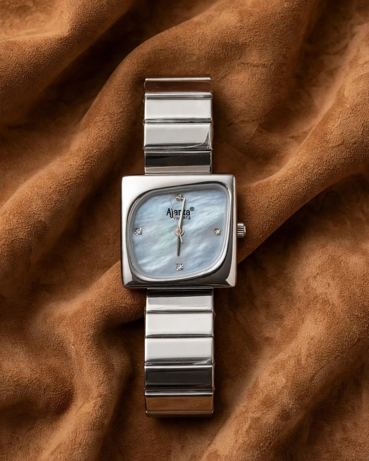 Calista Silver Stainless Steel Watch with Blue Mother of Pearl Dial