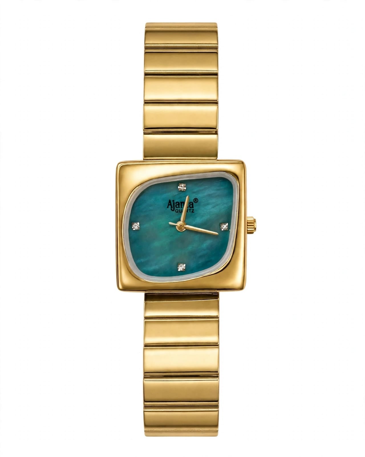 Calista Gold Stainless Steel Watch with Green Mother of Pearl Dial