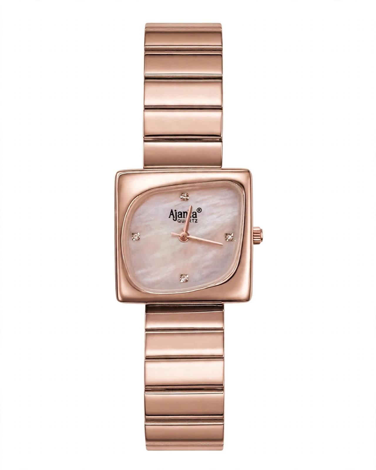 Calista Women's Pink Cushion Dial Rose Gold-Tone Stainless Steel Watch