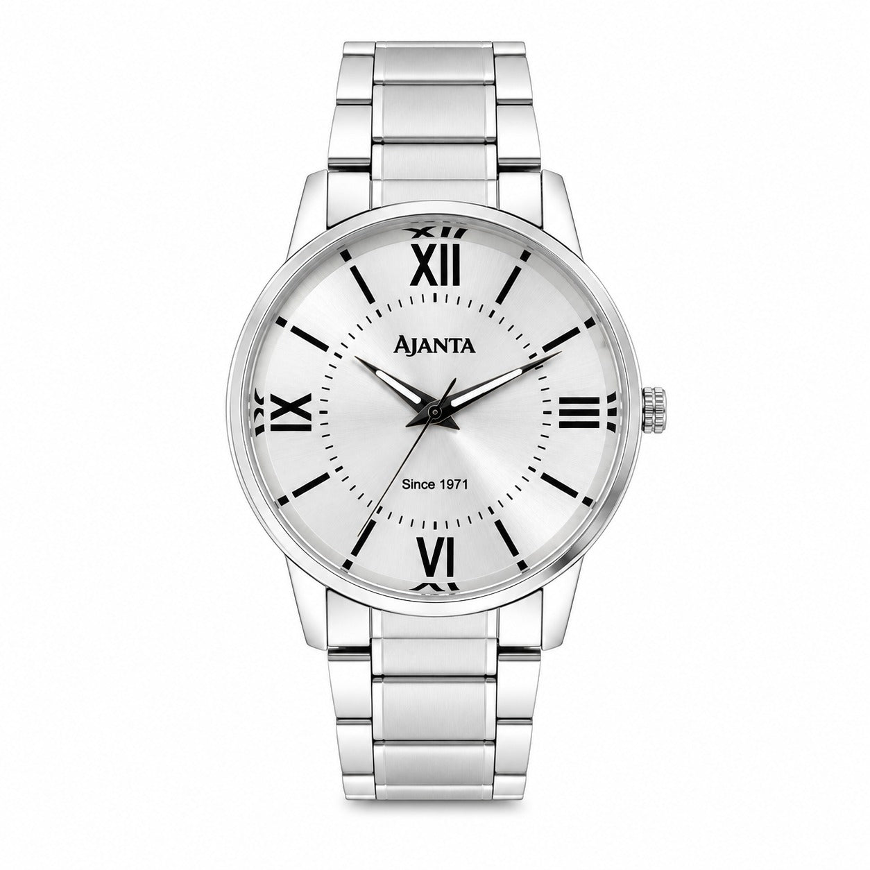 Montero Silver Sunray Dial Stainless Steel Analog Watch for Men