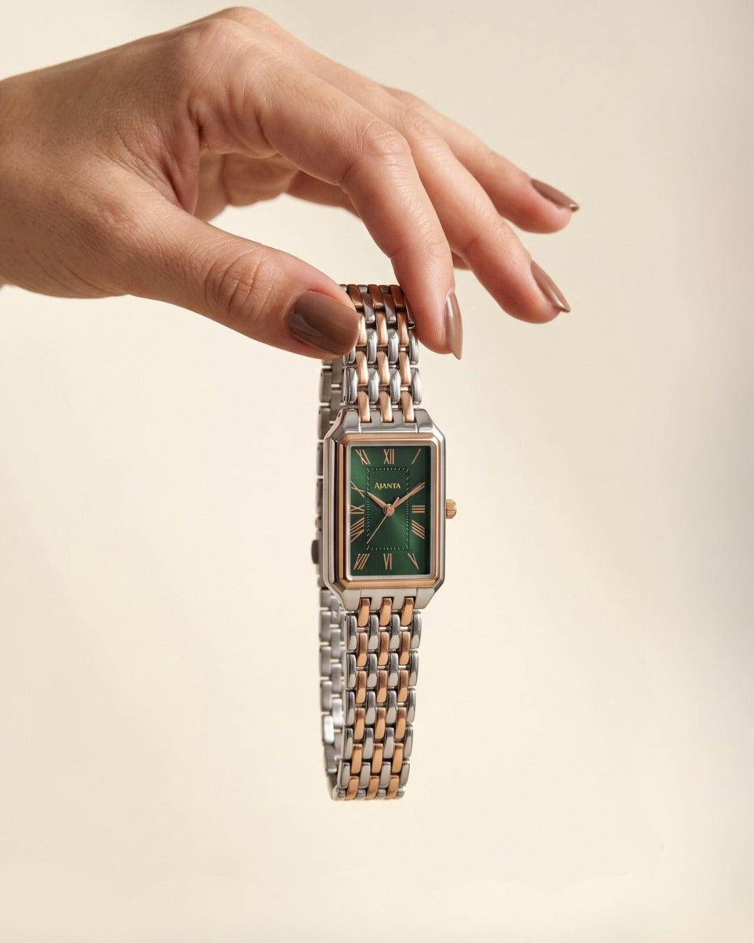 Celeste Green Dial Two-Tone Bracelet Watch for Women